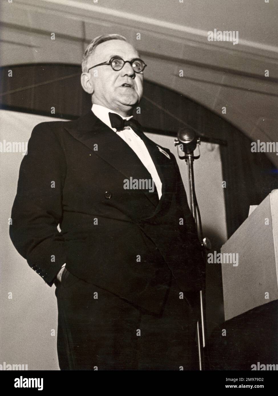 Sir John S. Buchanan, CBE, AMIMechE, FRAeS, Raes President 1949-1950, Beim Abendessen nach dem Louis Blériot-Vortrag in Paris, 4. Mai 1950. Stockfoto