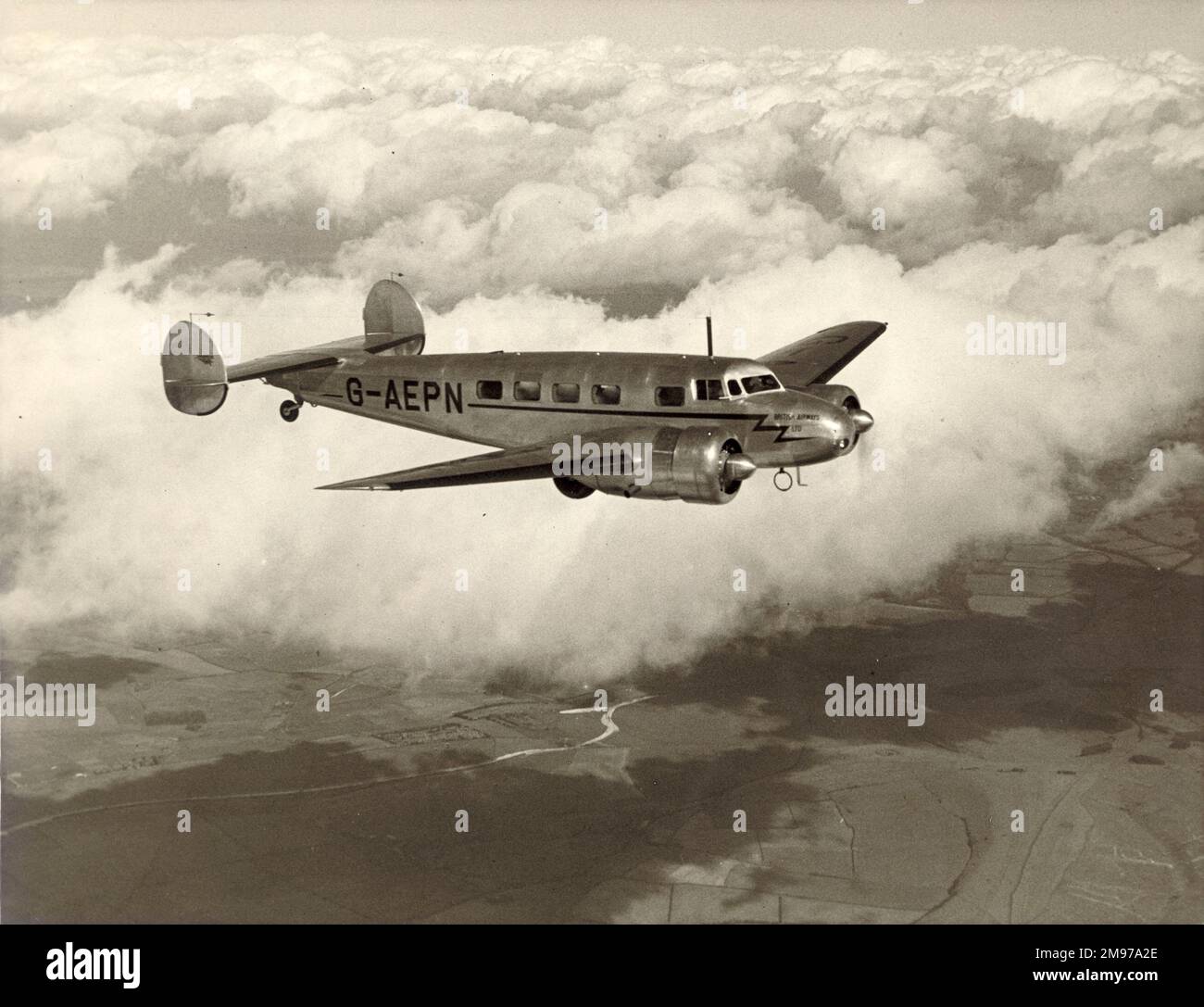 Lockheed, Modell 10A Electra, G-AEPN, von British Airways. Stockfoto