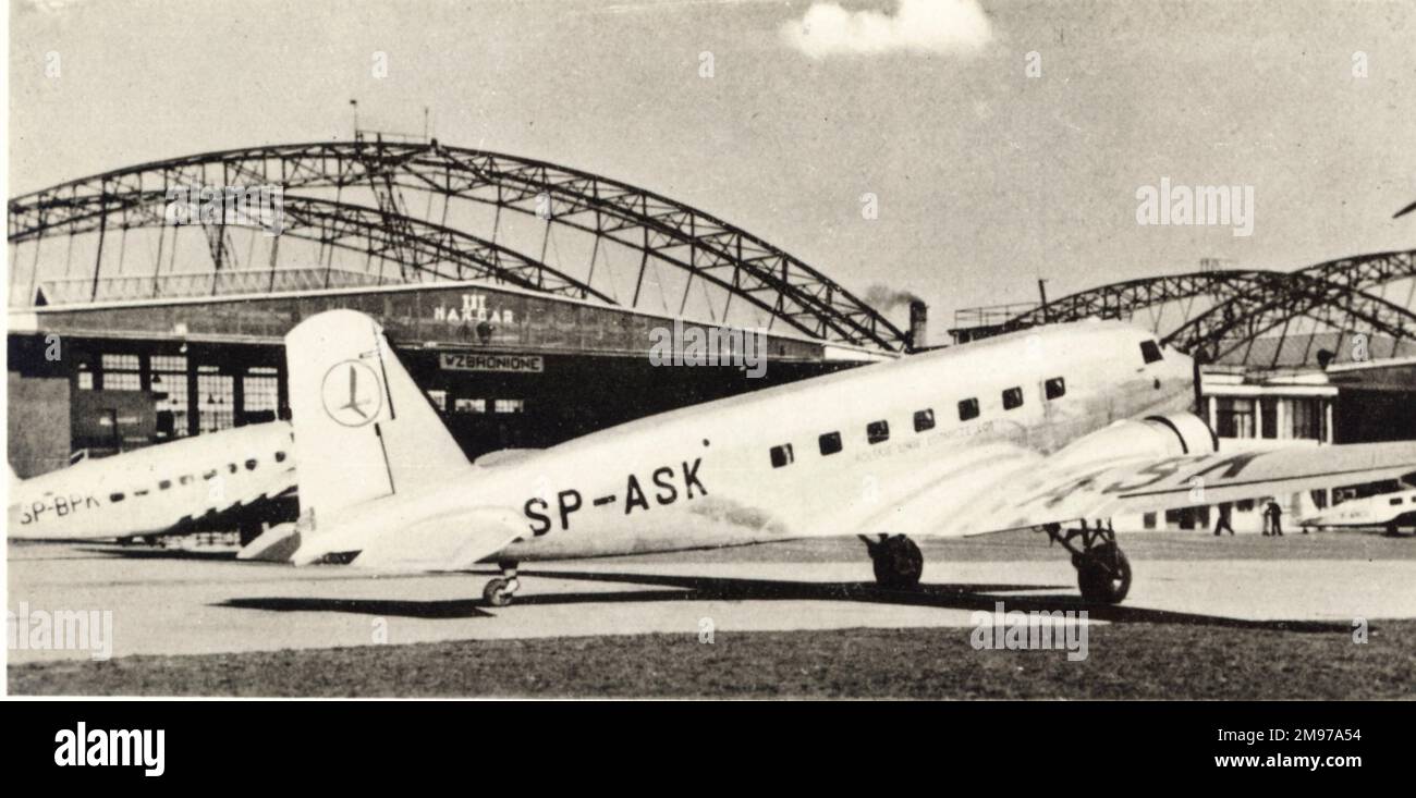 Douglas DC-2, SP-ASK, von LOT in Warschau. Stockfoto