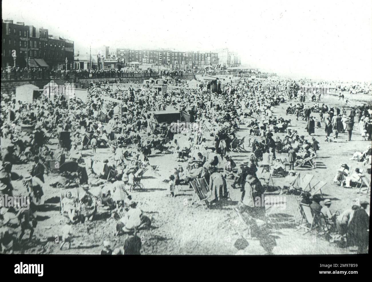 O.E. Simmonds Luftaufnahme von The Sands, Margate, Kent. Stockfoto