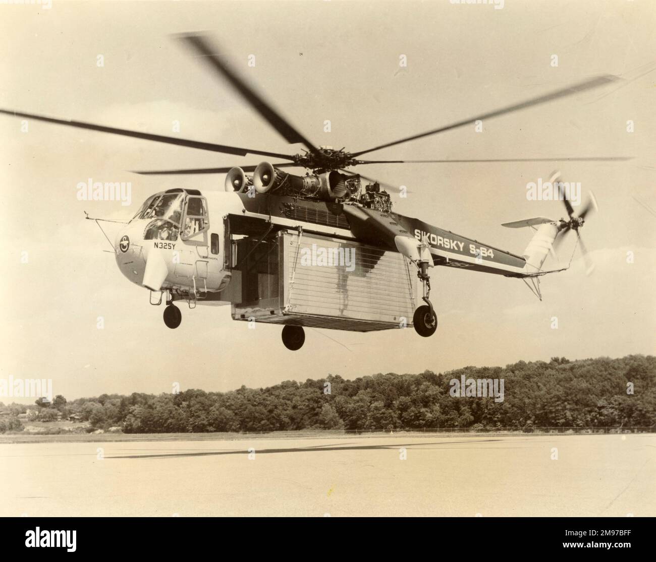 Der erste Sikorsky S-64 Skycrane, N325Y. Stockfoto