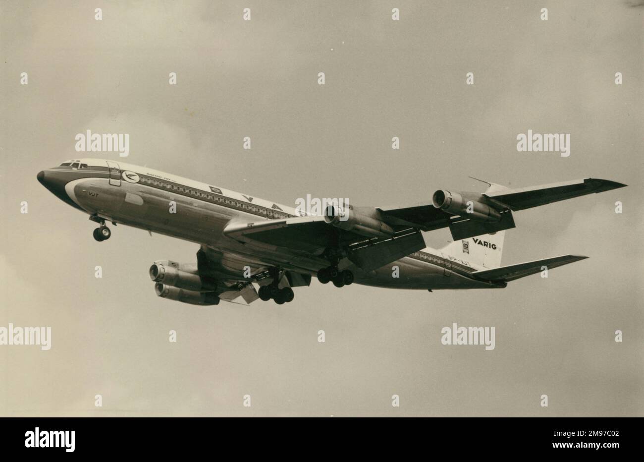 Boeing 707-345C, PP-VJY, aus Varig. Stockfoto