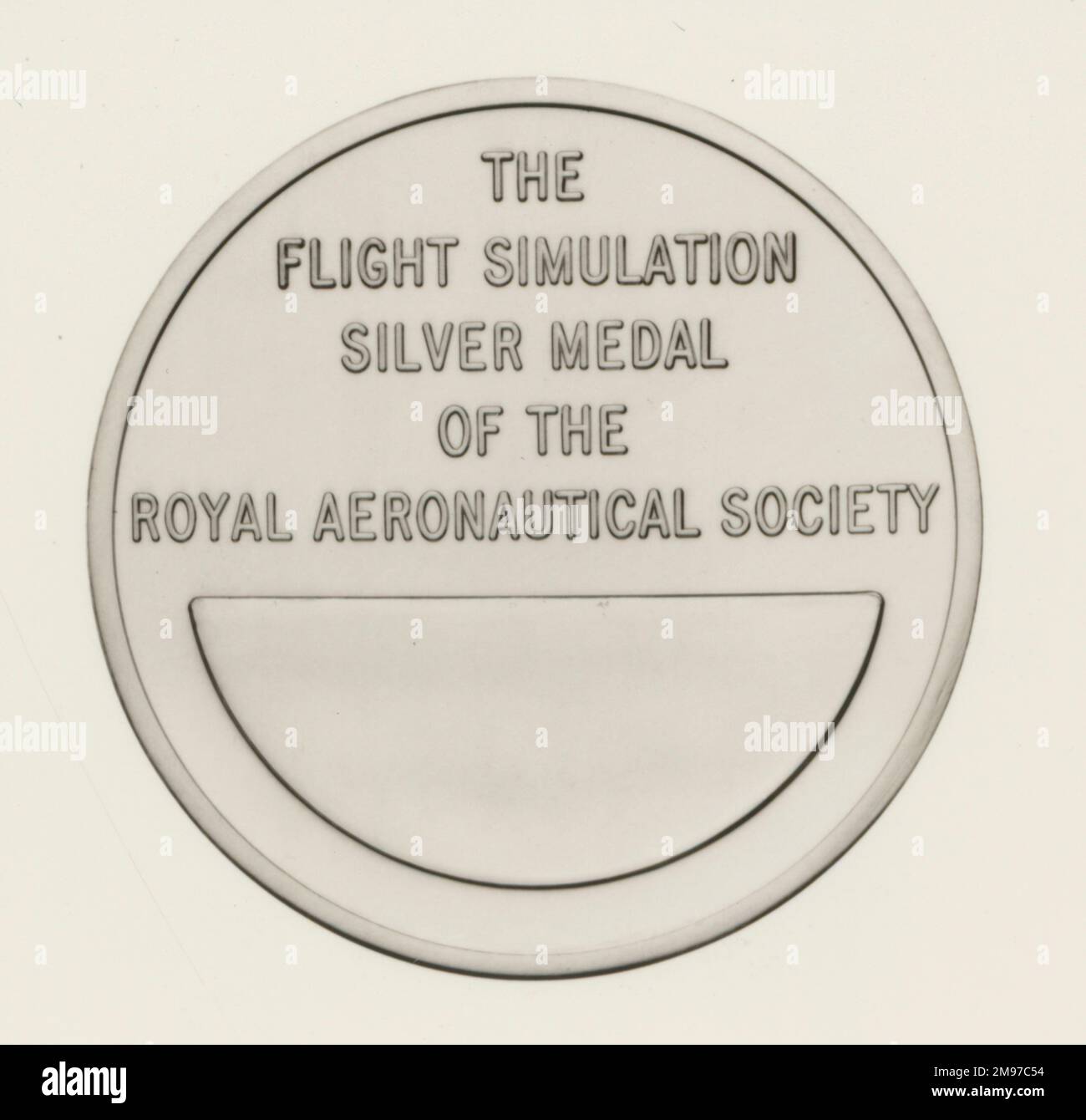 Royal Aeronautical Society Flugsimulation Silbermedaille. Stockfoto