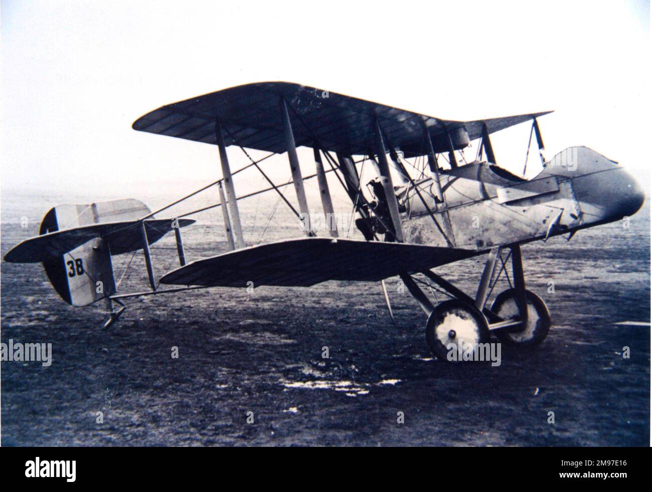 Einsitzer-Klimaanlage DH2, Prototyp vor Auslieferung, ohne Maschinenpistole am Nase. Es wurde Ende 1915 in Betrieb genommen. Stockfoto