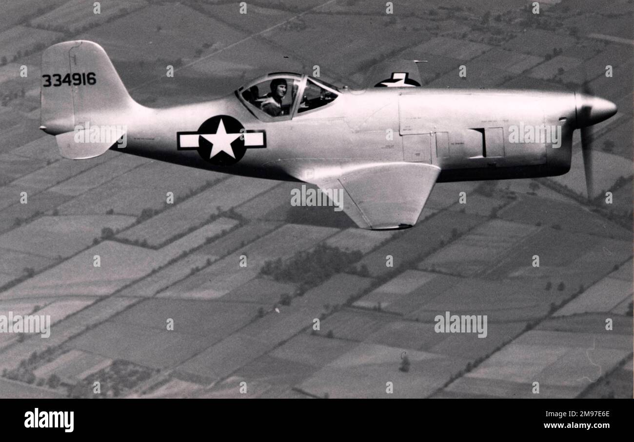 Bell XP-77-A einfacher, leichter Kämpfer aus Holz, um die Verwendung wertvoller Legierungen zu vermeiden. Stockfoto