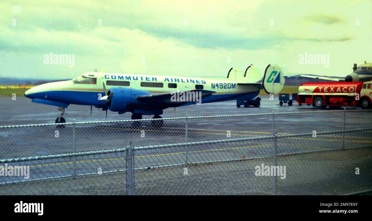 Buche Modell 18-Dumod, modifiziert am Broome County Airport, 14. November 1974. Stockfoto
