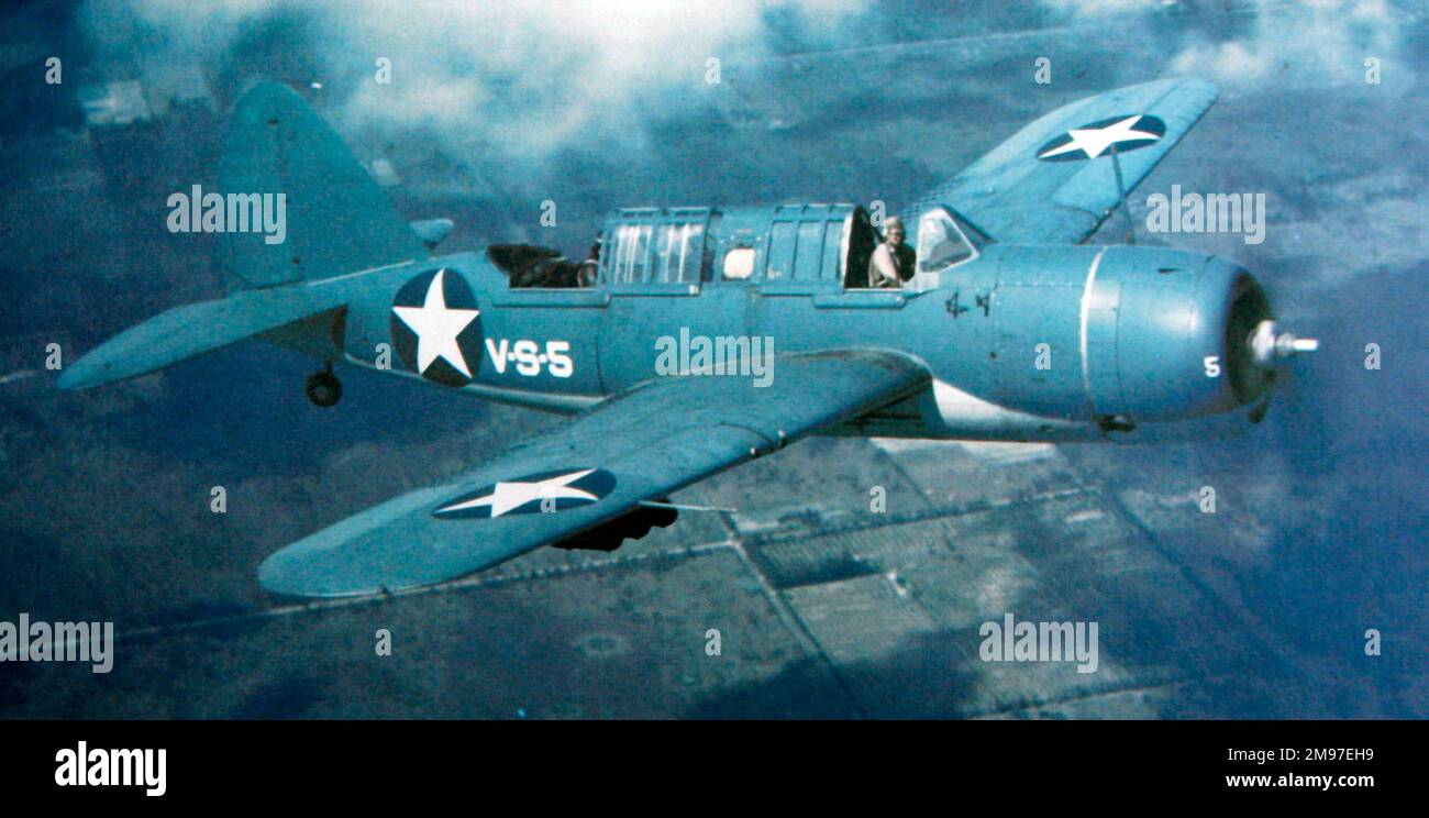 Brewster SB2A-4 Buccaneer von VS-5, Vero Beach, Florida, 1942. Stockfoto