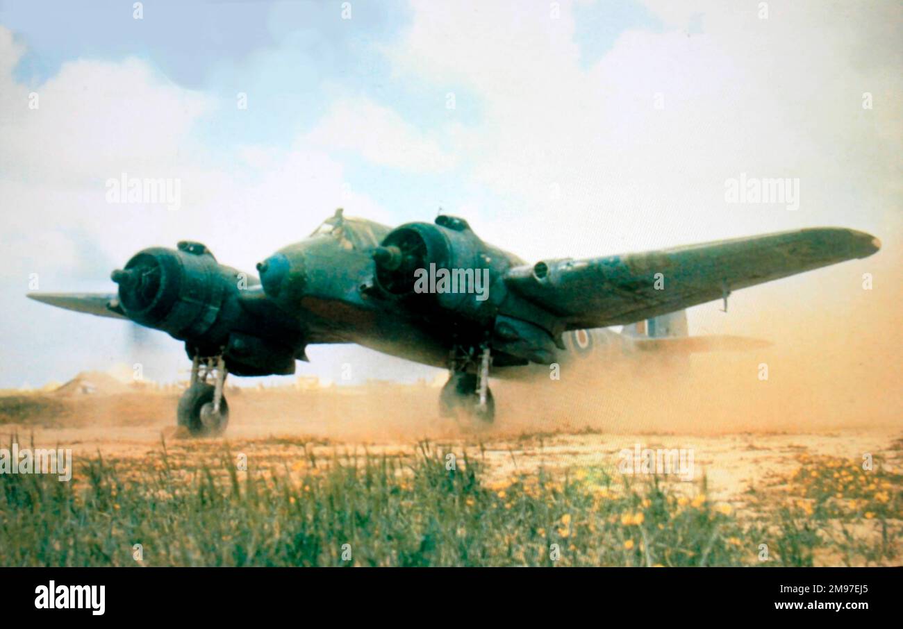 Bristol 156 Beaufighter IC der Nummer 252 der Staffel in Libyen Anfang 1941 entsandte Beauftragte trugen dazu bei, Rommels Truppen aus Nordafrika zu fegen. Stockfoto