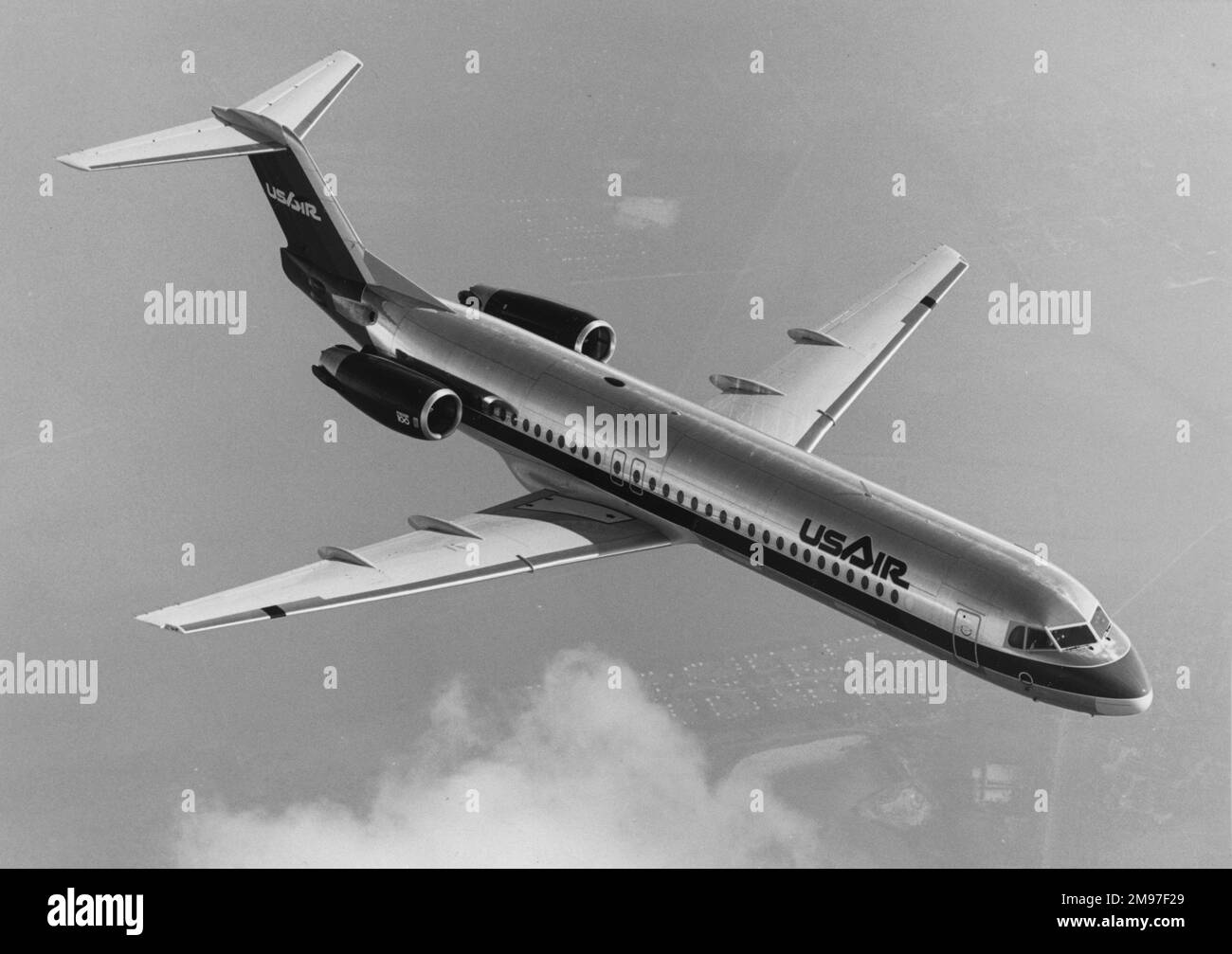 Fokker 100-US Air. Stockfoto