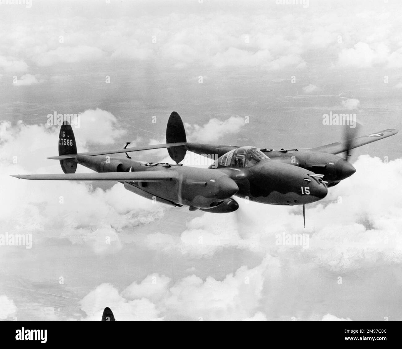 Lockheed P-39F Lightning - dieser langjährige Kämpfer diente sowohl über Europa als auch über den Pazifik. Stockfoto