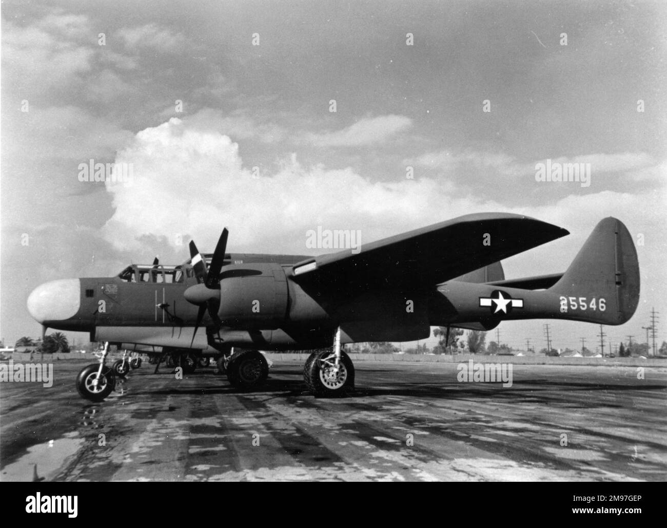 Northrop P-61A -der erste Flug erfolgte im Mai 1942. 706 wurden von der US Army Air Force und den US Marines gebaut und betrieben. Stockfoto