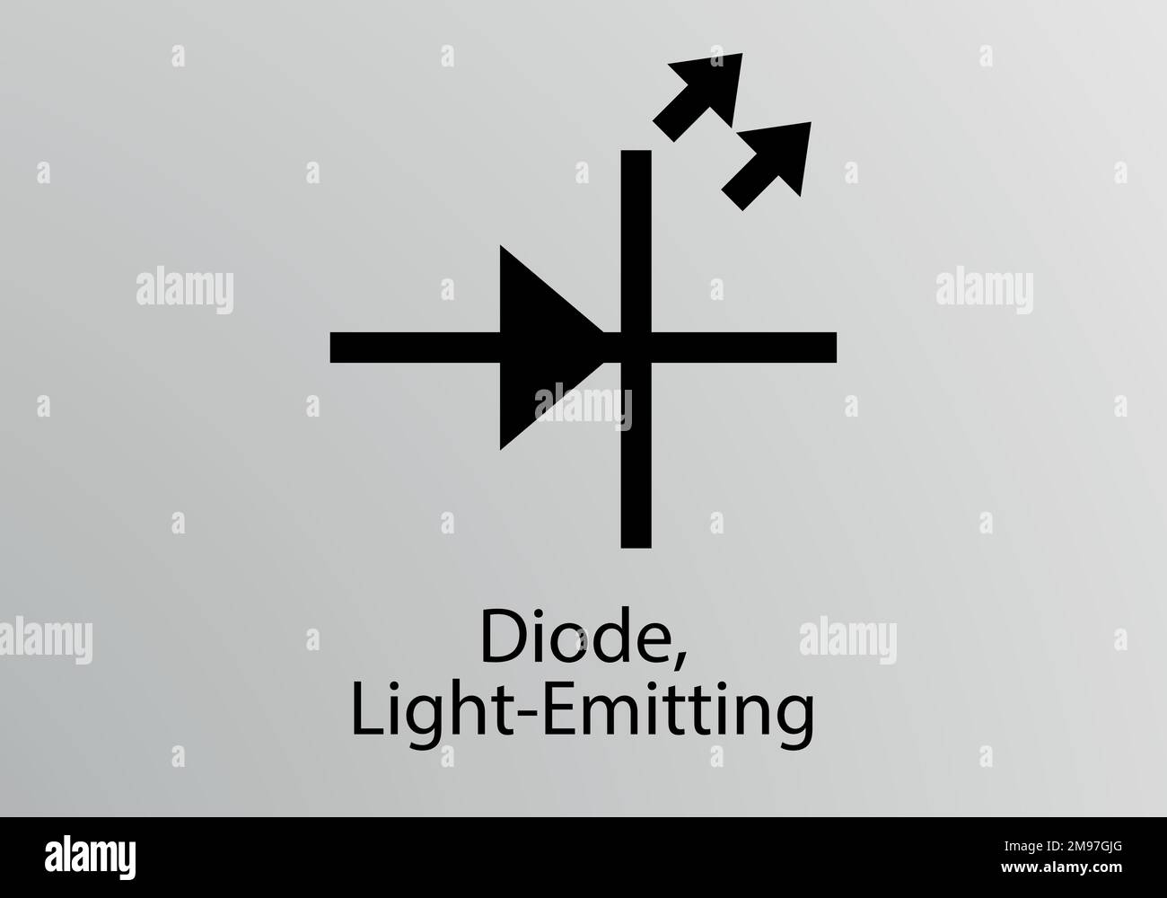 Diode Light Emitting Engineering-Symbol, Vektorsymbol-Design. Konstruktionssymbole. Stock Vektor