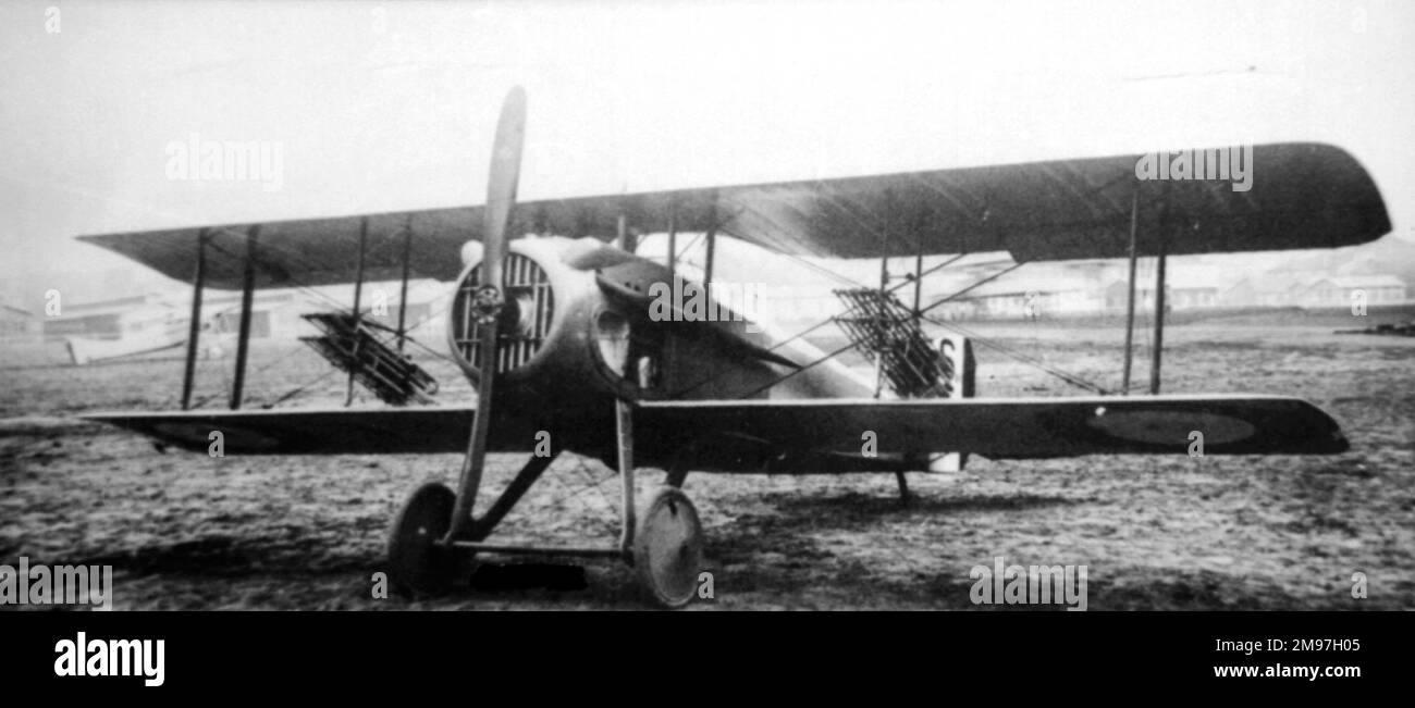 SPAD XIII mit Le Prieur-Raketen für Ballon- oder Luftschiffsabwehr. Äußerst beliebt bei französischen und amerikanischen Streitkräften, über achttausend wurden zur Zeit des Waffenstillstands gebaut. Stockfoto