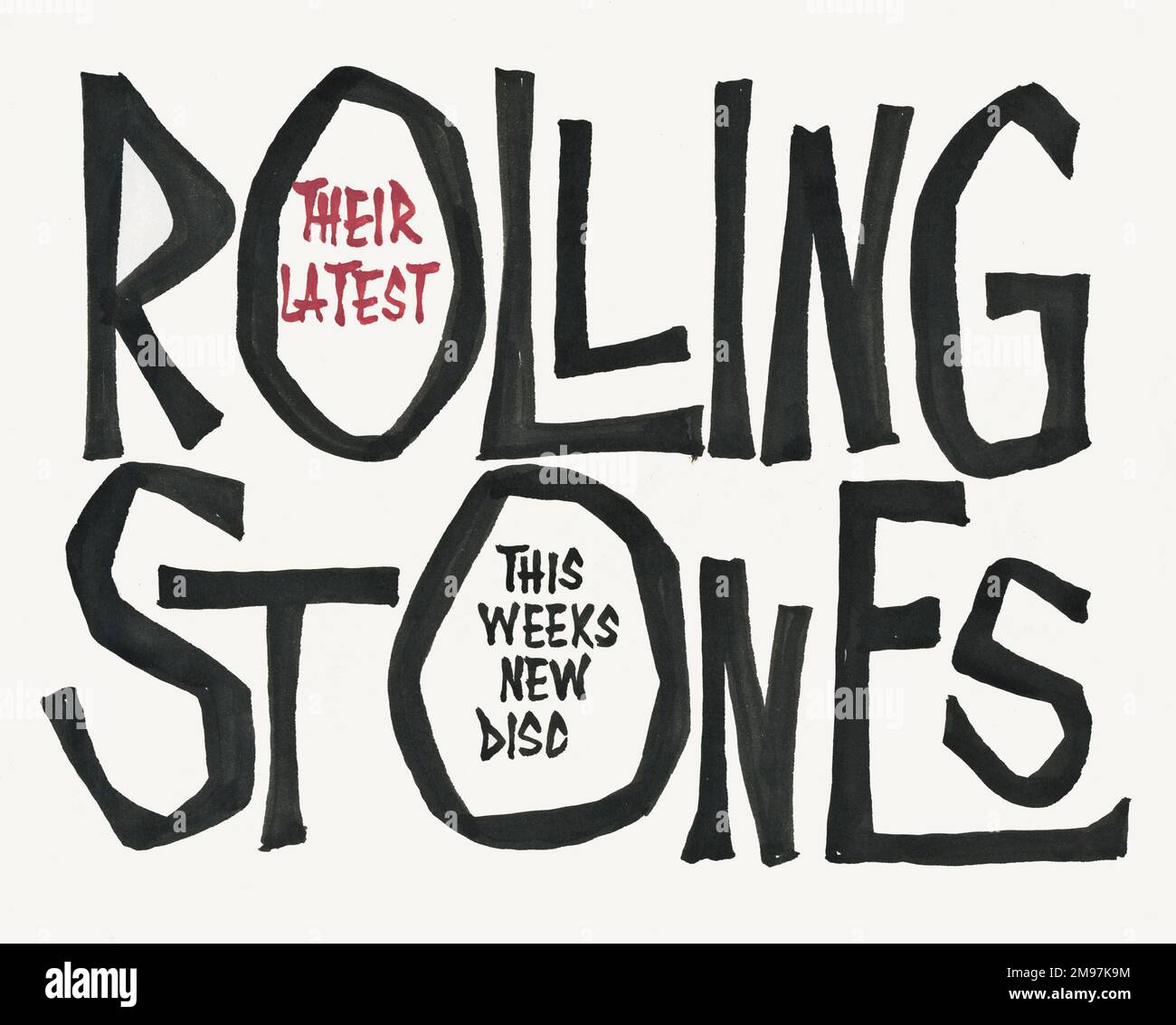 Poster, das für die neueste Disc der Rolling Stones wirbt. Stockfoto
