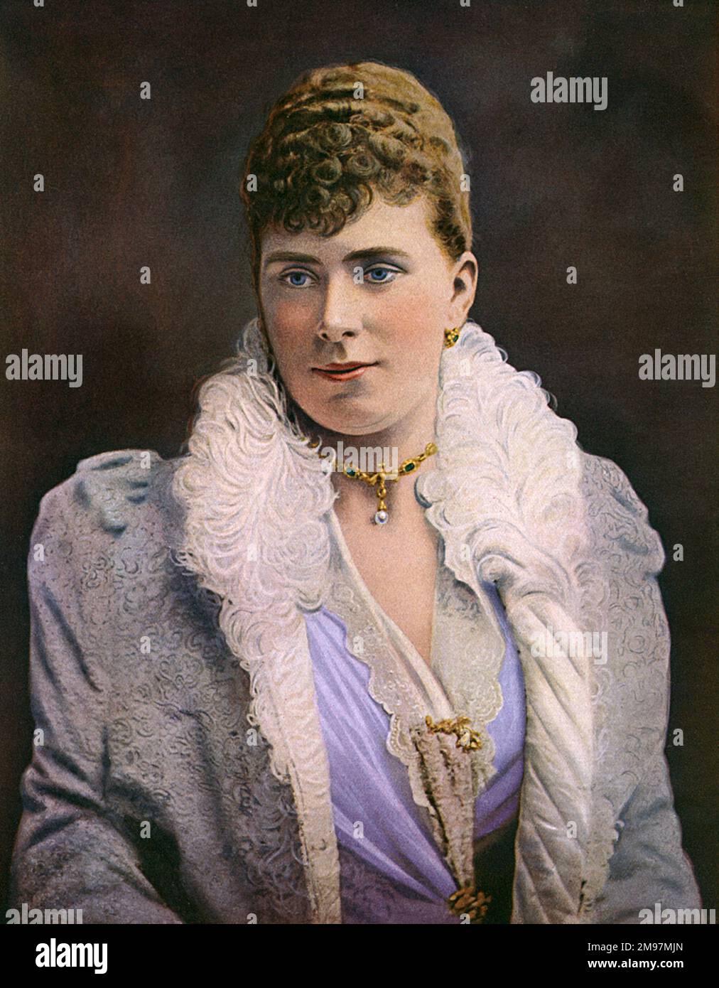 Prinzessin May von Teck, später Königin Mary (1867-1953), Gemahlin von König George V. wurde hier im Jahr 1891 gesehen, etwa zur Zeit ihrer Verlobung mit Prinz Albert Victor. Er starb und sie heiratete 1893 seinen Bruder George. Stockfoto
