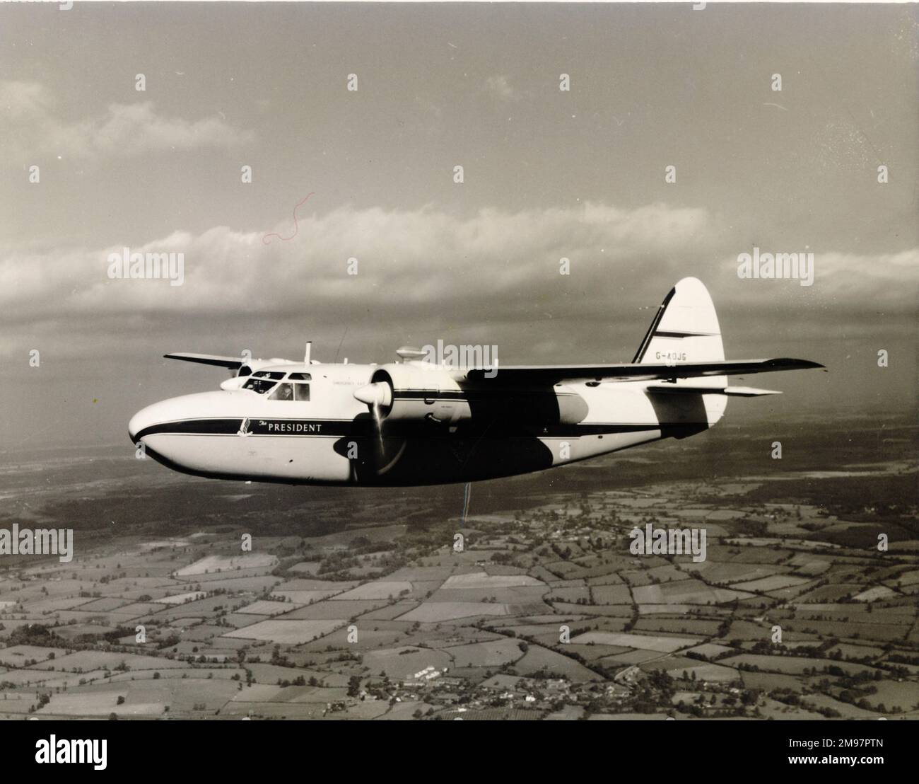 Percival P66 Präsident, G-AOJG. Stockfoto