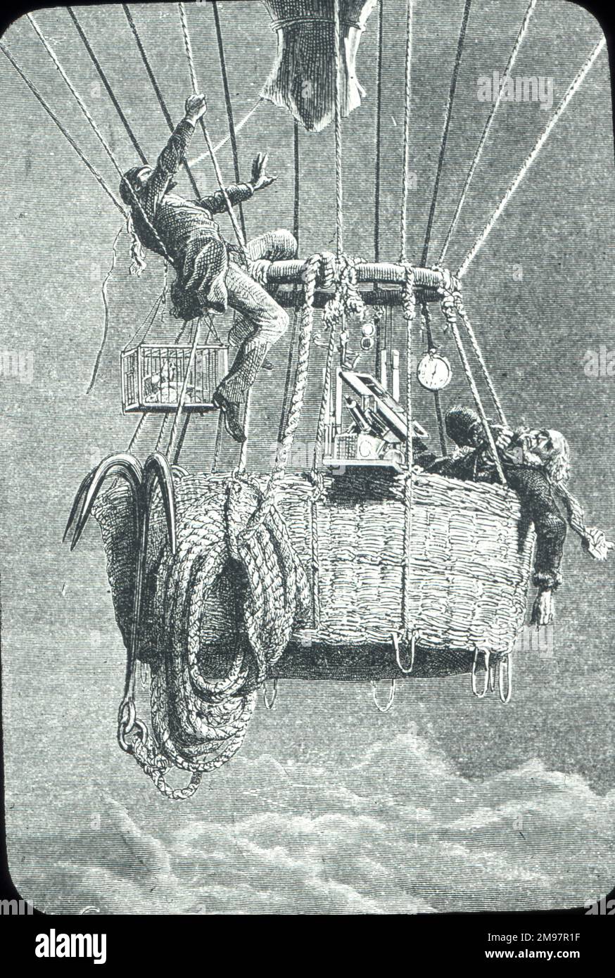 Coxwell und Glaishers Aufstieg in die Höhe. Stockfoto