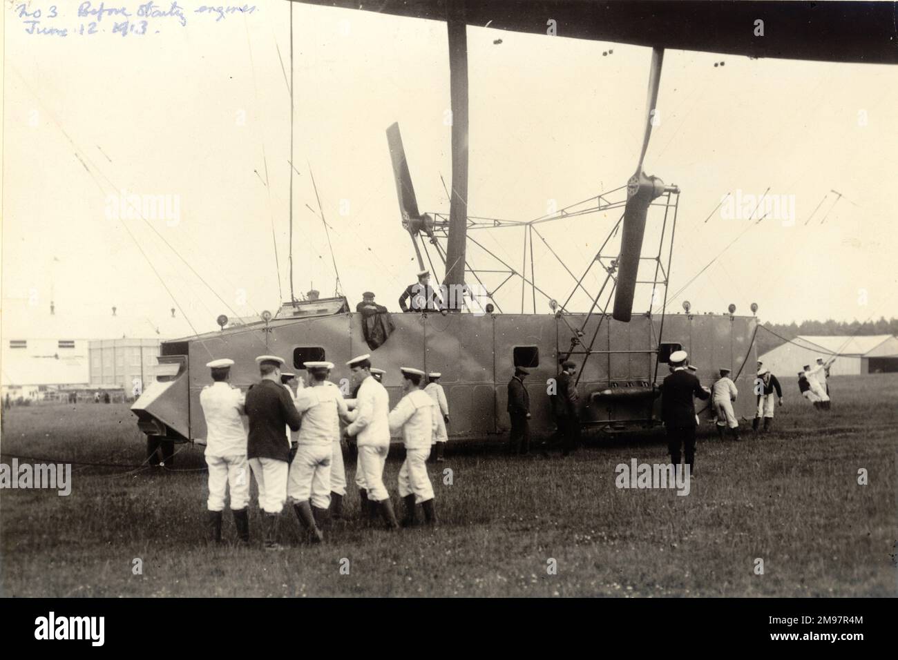 Die Gondel des Naval Airship No3, Astra Torres, 12. Juni 1913. Stockfoto