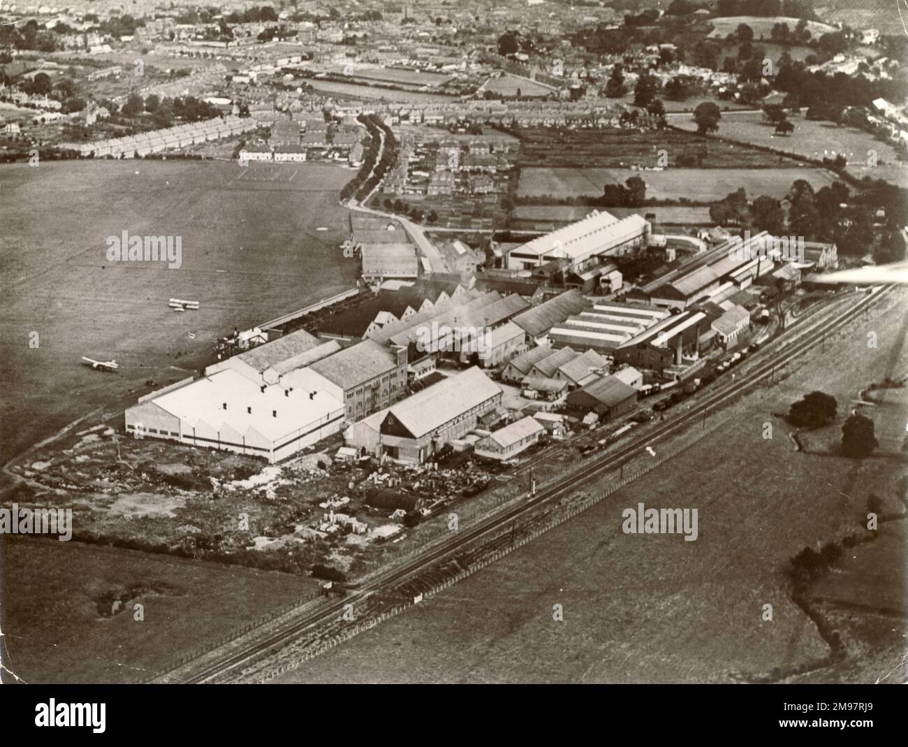 Die Westland Fabrik in Yeovil kurz nach dem 1. Weltkrieg. Stockfoto
