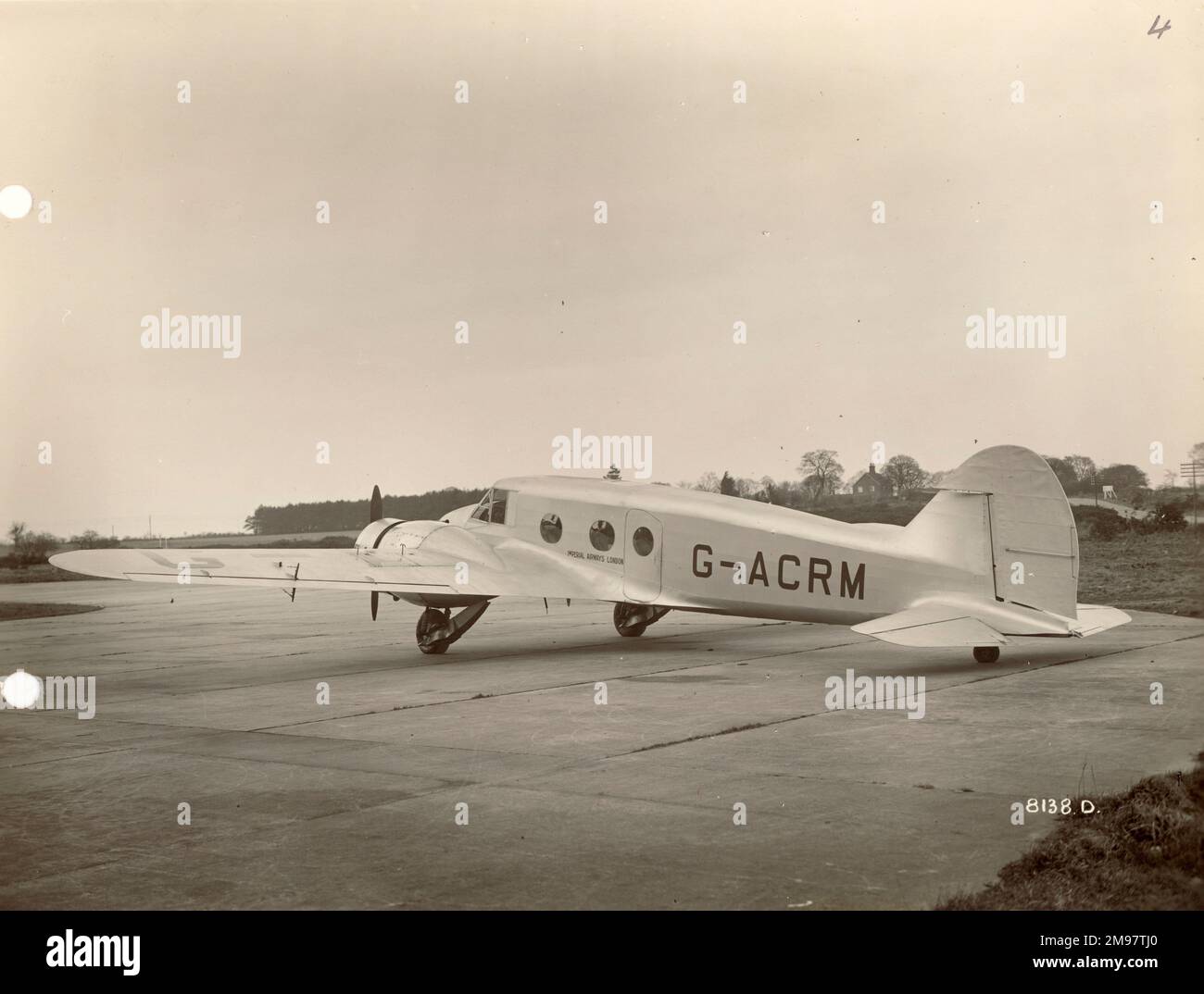 Avro 652, G-ACRM, Avalon, von Imperial Airways. Stockfoto