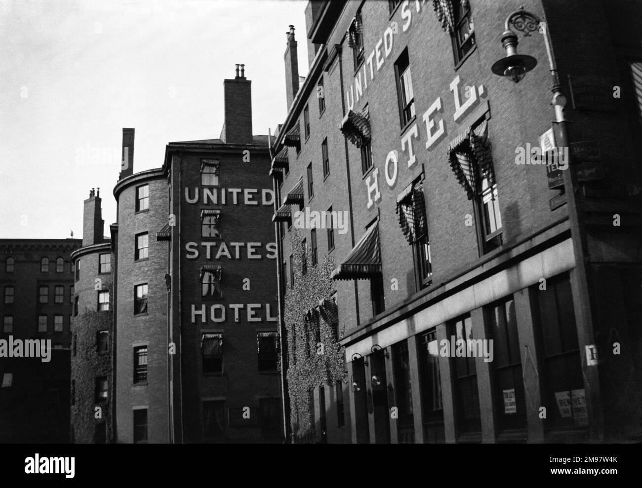 United States Hotel, Beach Street, Boston. 1838 Gebaut. Stockfoto
