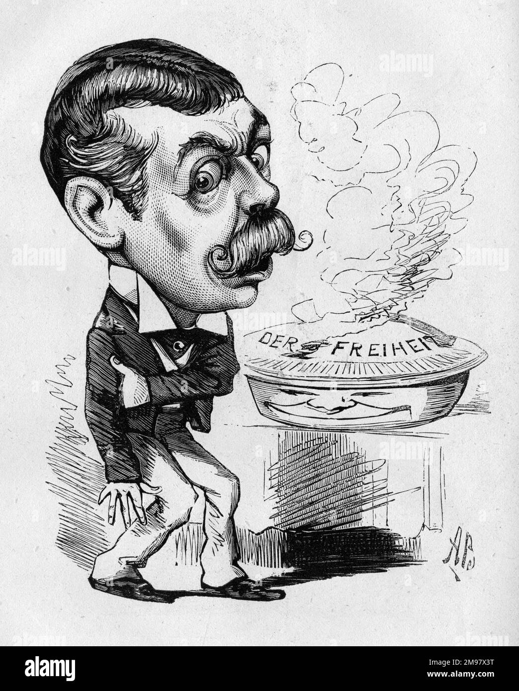 Lord Randolph Henry Spencer Churchill (1849-1895), britischer Politiker, zu diesem Zeitpunkt Abgeordneter von Woodstock. Damals machte er in Westminster sein Zeichen, indem er Mitglieder beider Parteien kritisierte. Die Jugend, die seinen Finger in viele Kuchen steckt, und hin und wieder ein heißer. Er war der Vater von Winston Churchill. Stockfoto