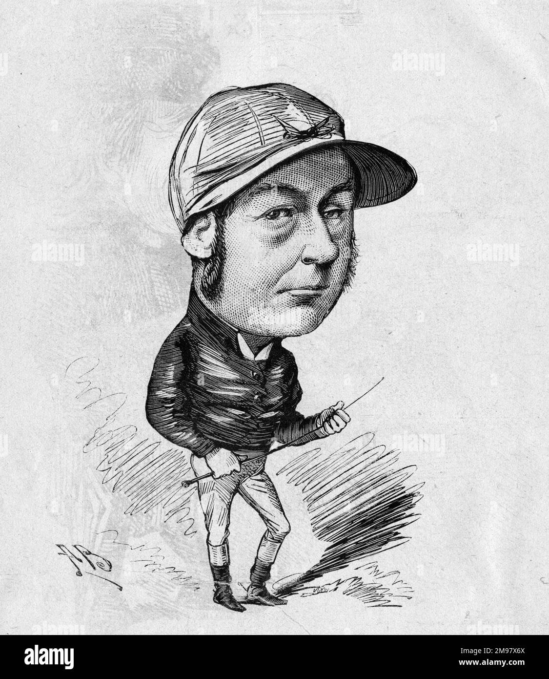 Cartoon von George Fordham (1837-1887), britischer Rennjockey - der Dämon. Stockfoto