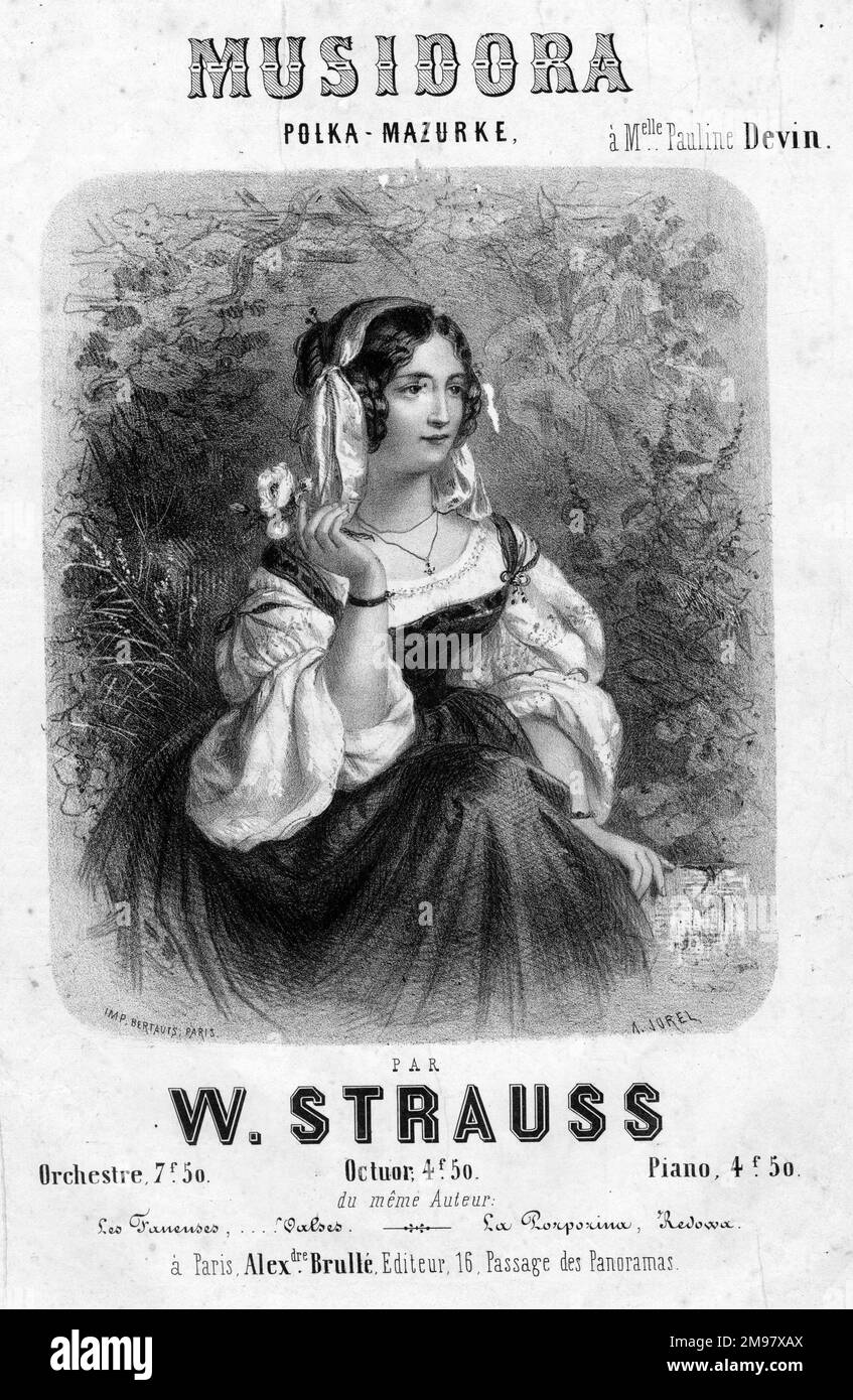 Musidora, Polka-Mazurka von W Strauss. Stockfoto