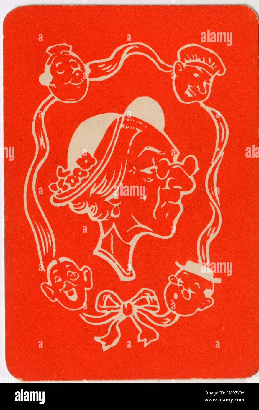 Old Maid Kartenspiel – Design auf der Rückseite. Stockfoto
