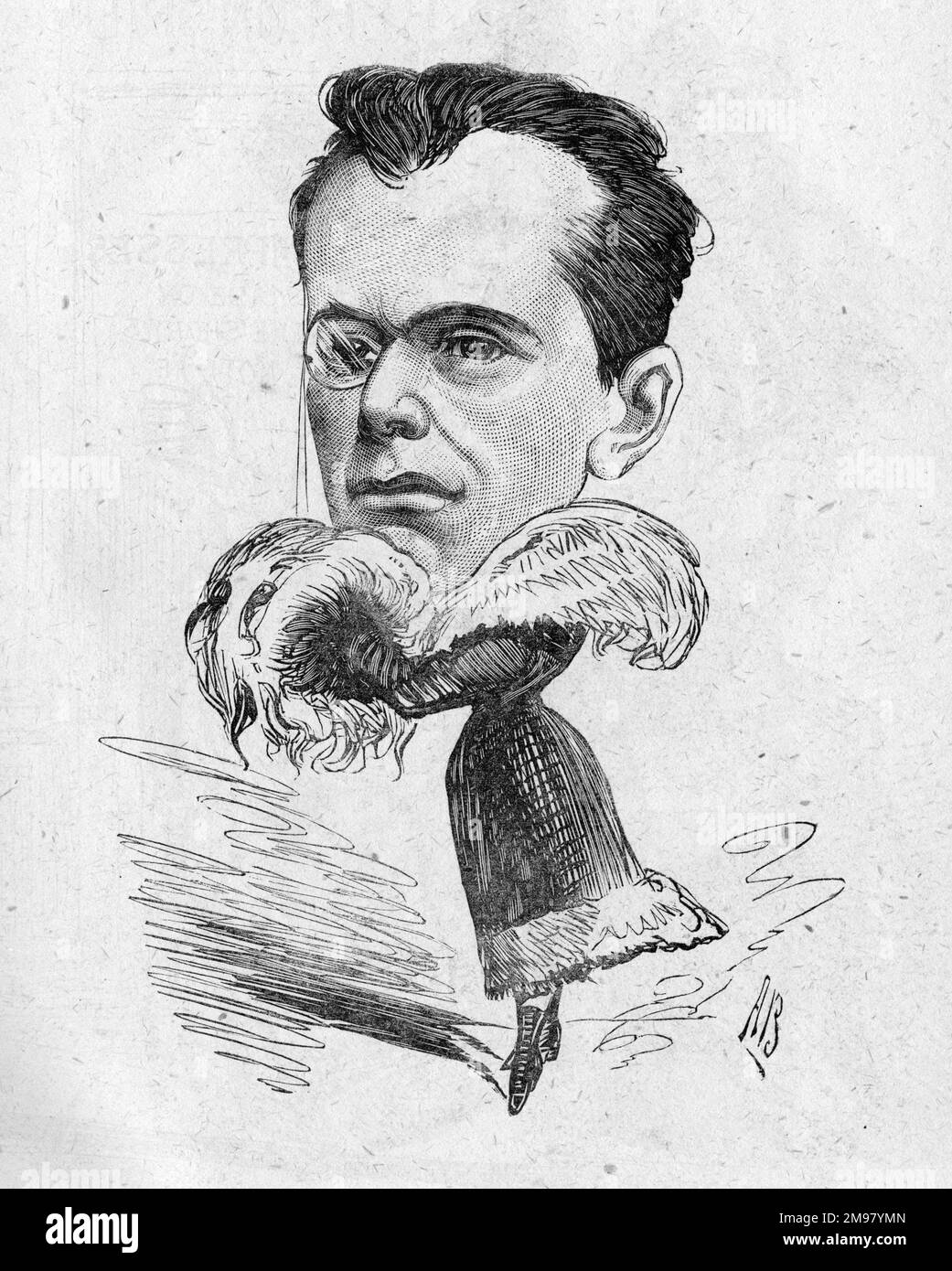 Cartoon von Harry Paulton (1842-1917), Schauspieler und Dramatiker. Klein, Aber Stark. Stockfoto