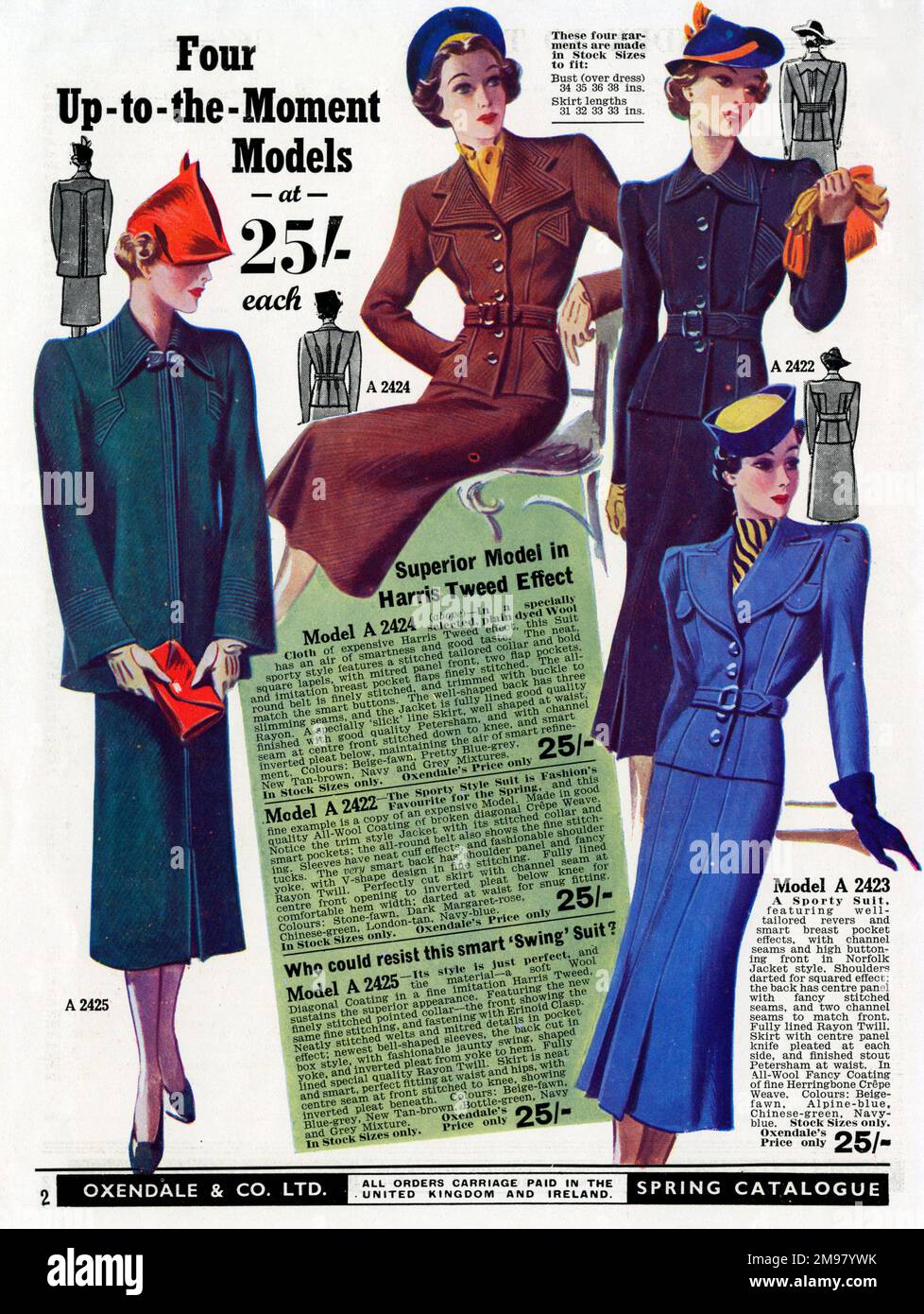 Werbung, Frühlingsmode für Damen, Oxendale & Co-Katalog. Stockfoto