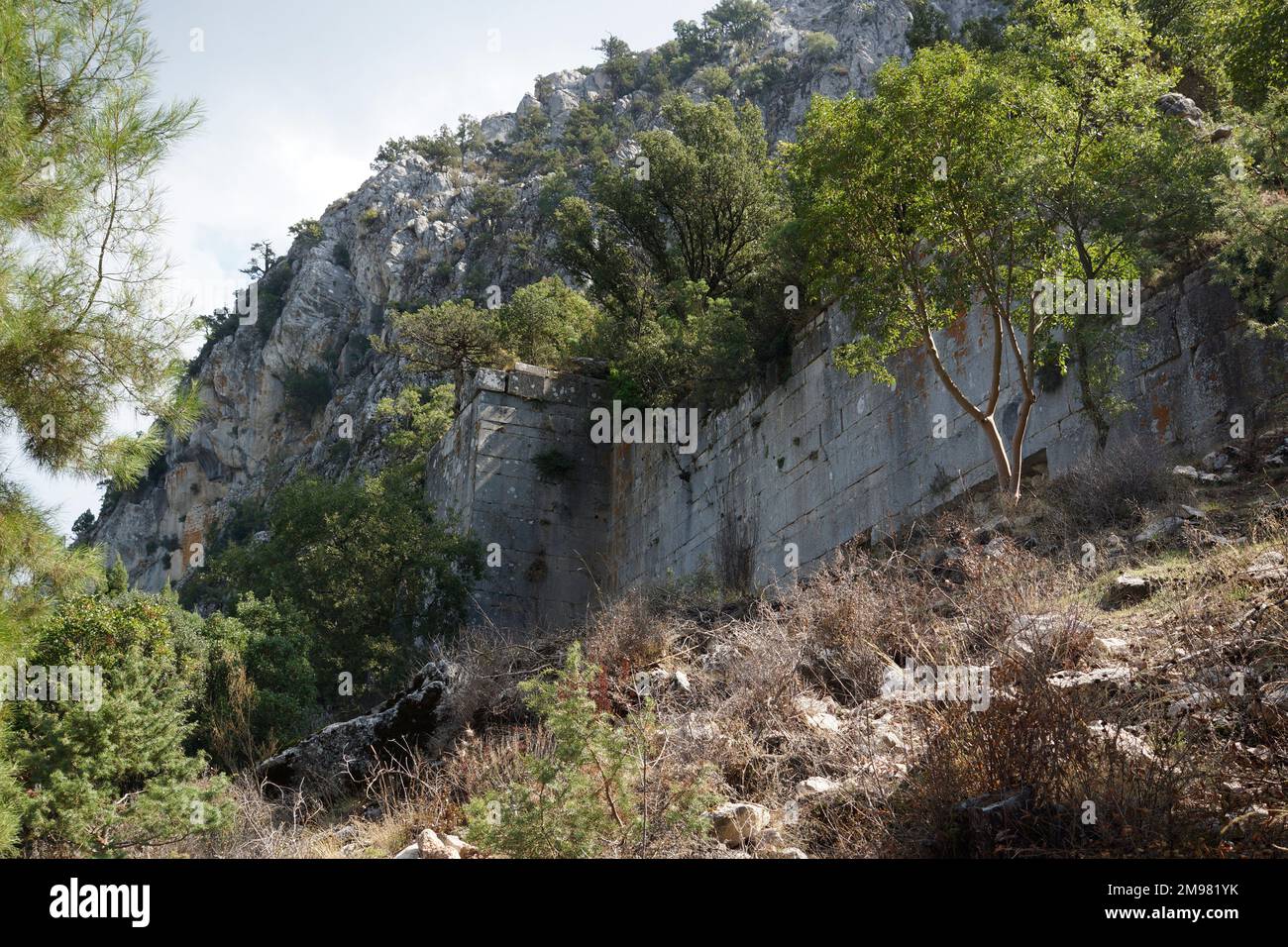 Türkei, Nordwesten von Antalya, Termessos: Teil der unteren Stadtmauer Stockfoto