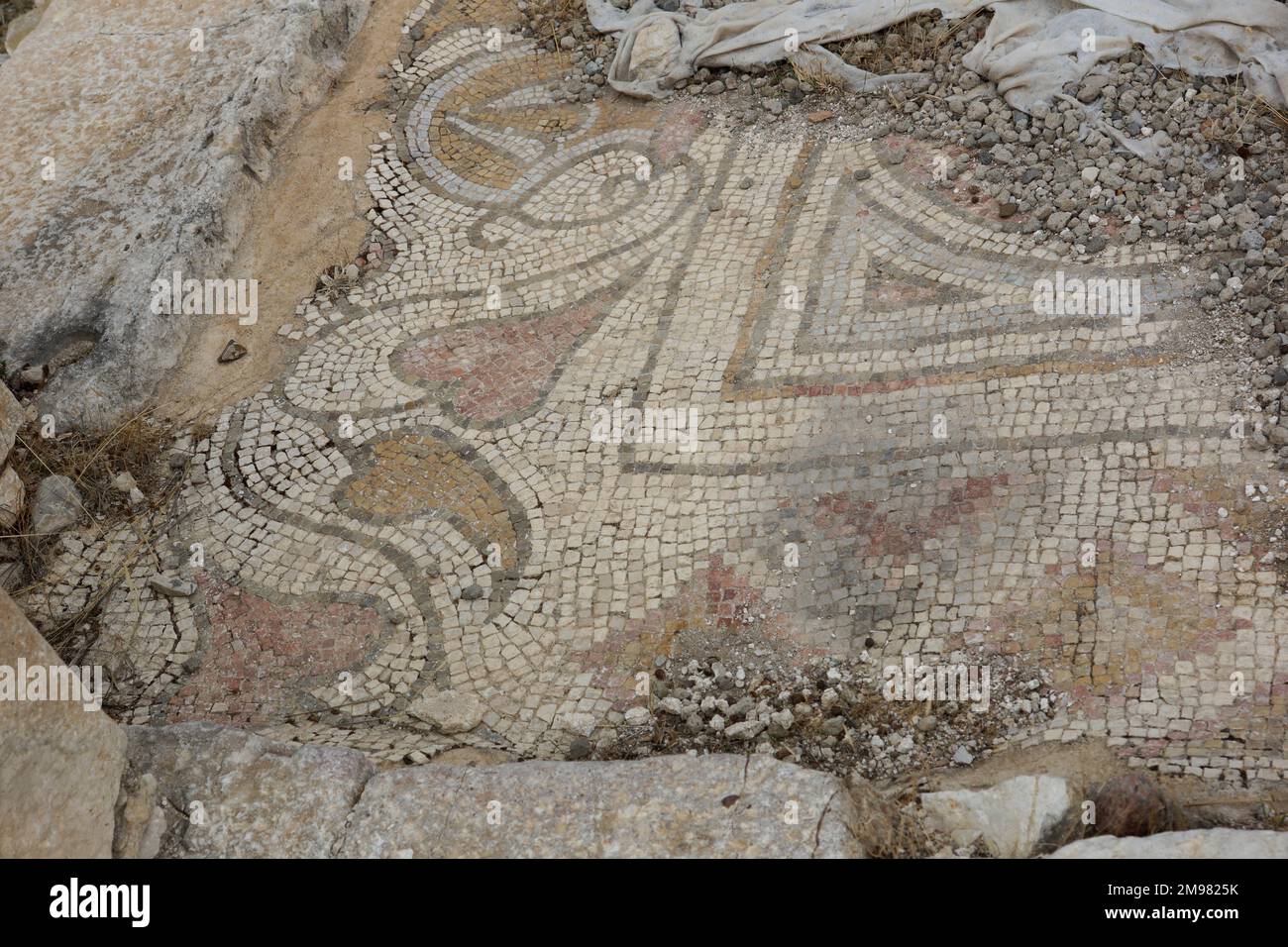 Türkei, Lykien, Rhodiapolis: Byzantinische Basilika (2. Jahrhundert n. Chr.), Mosaik Stockfoto