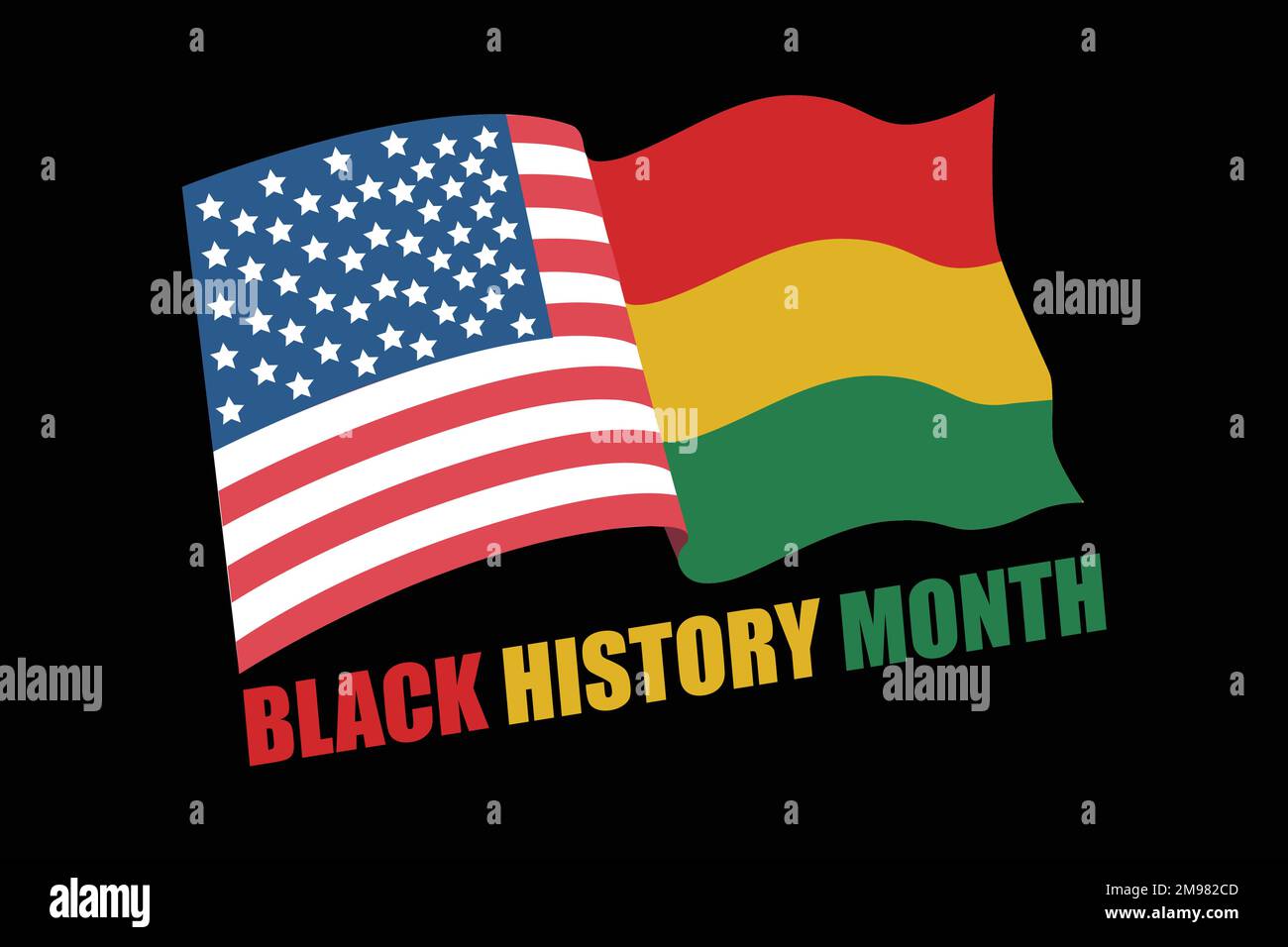 Schwarzer Geschichtsmonat. Afroamerikanische Geschichte. Wird jährlich gefeiert. Im Februar in den USA und Kanada. Im Oktober in Großbritannien. Poster, Karte, Stock Vektor