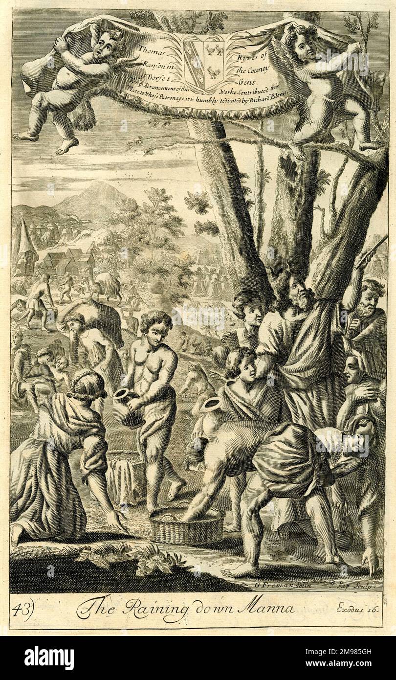 Der Regen von Manna - Exodus 16. Stockfoto