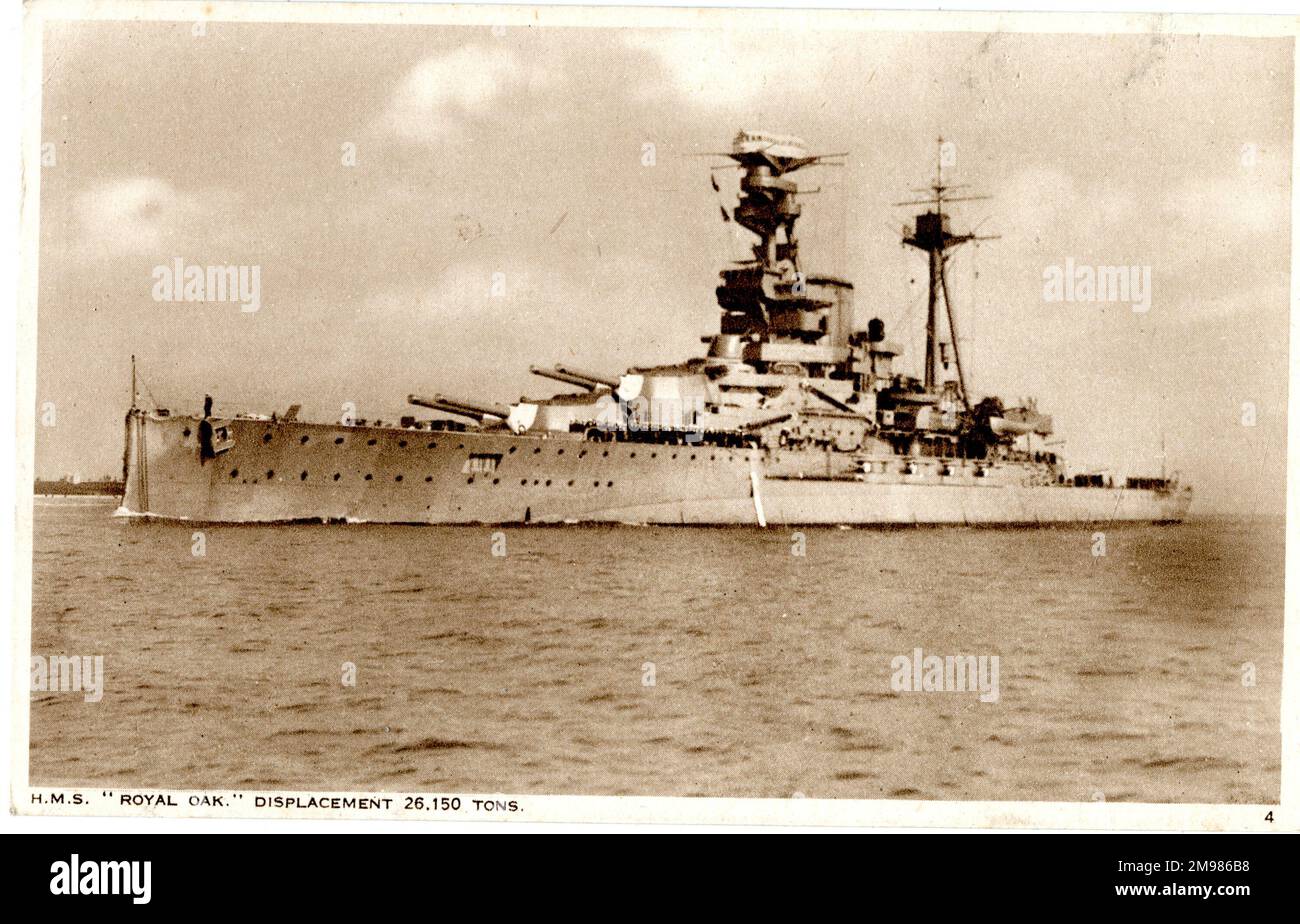 HMS Royal Oak, Schlachtschiff, Rache-Klasse. Stockfoto