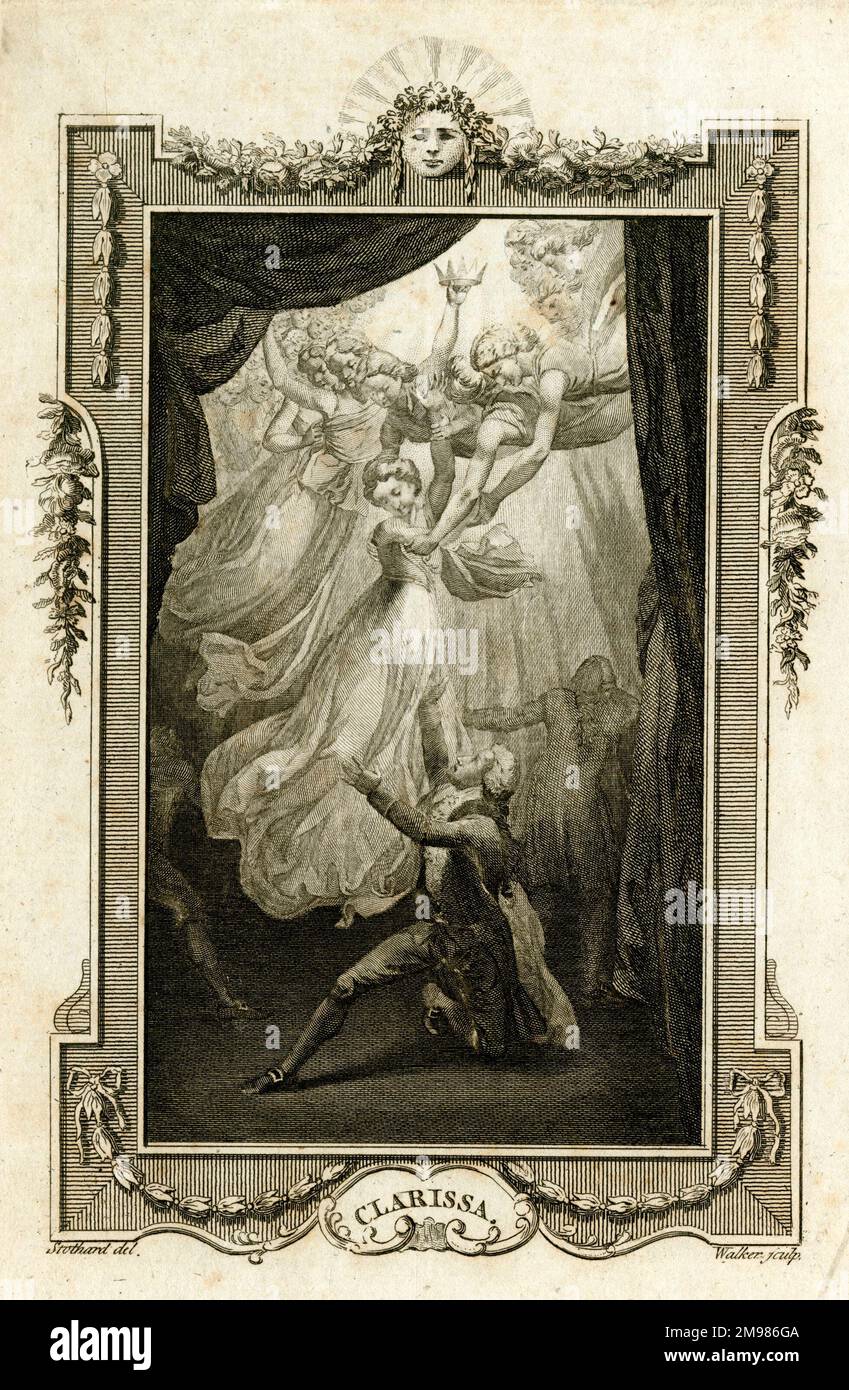 Illustration für Clarissa, ein Roman von Samuel Richardson. Stockfoto