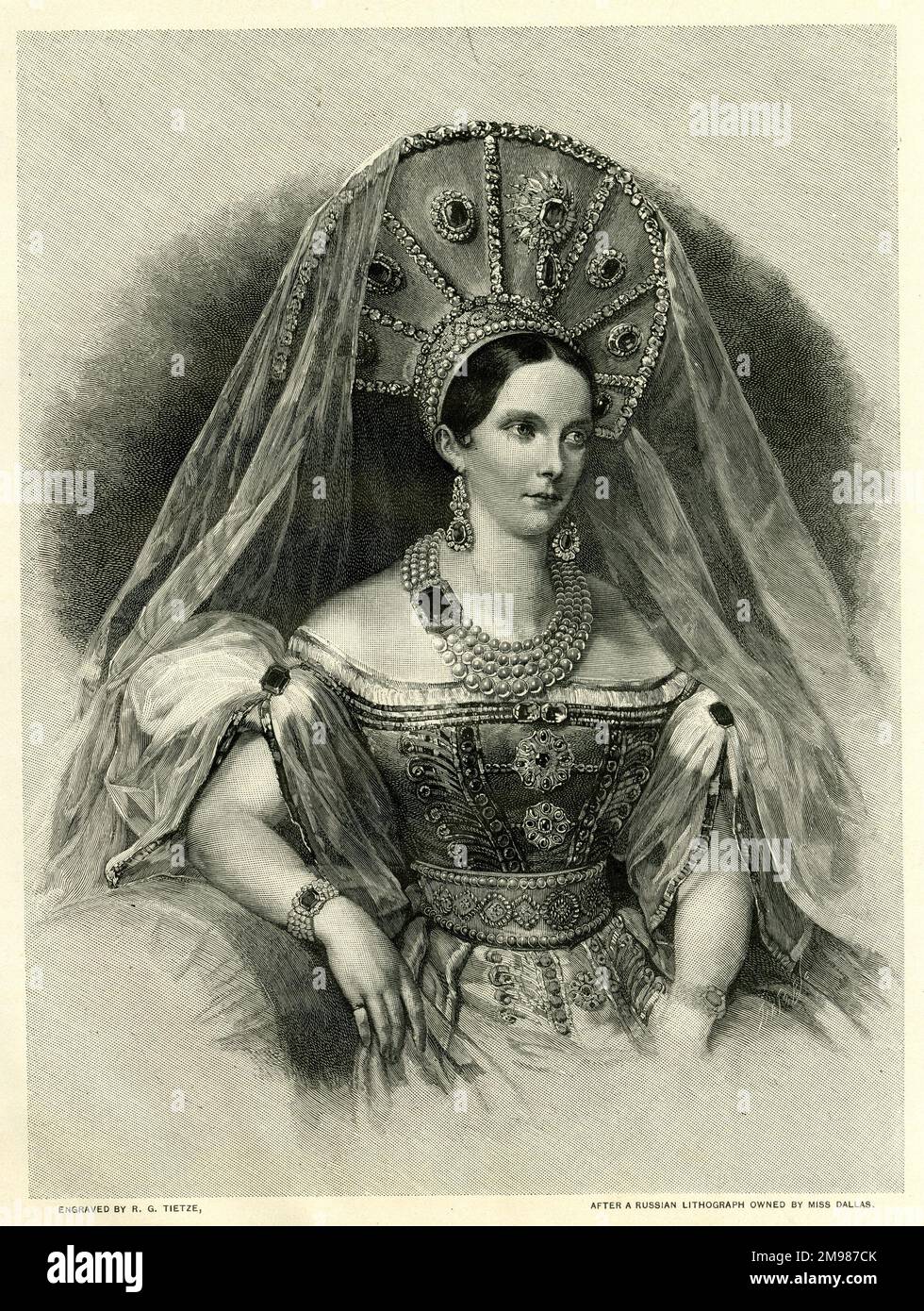 Kaiserin Alexandra Feodorowna, vormals Prinzessin Charlotte von Preußen (1798-1860), Ehefrau von Zar Nicholas I. aus Russland. Stockfoto