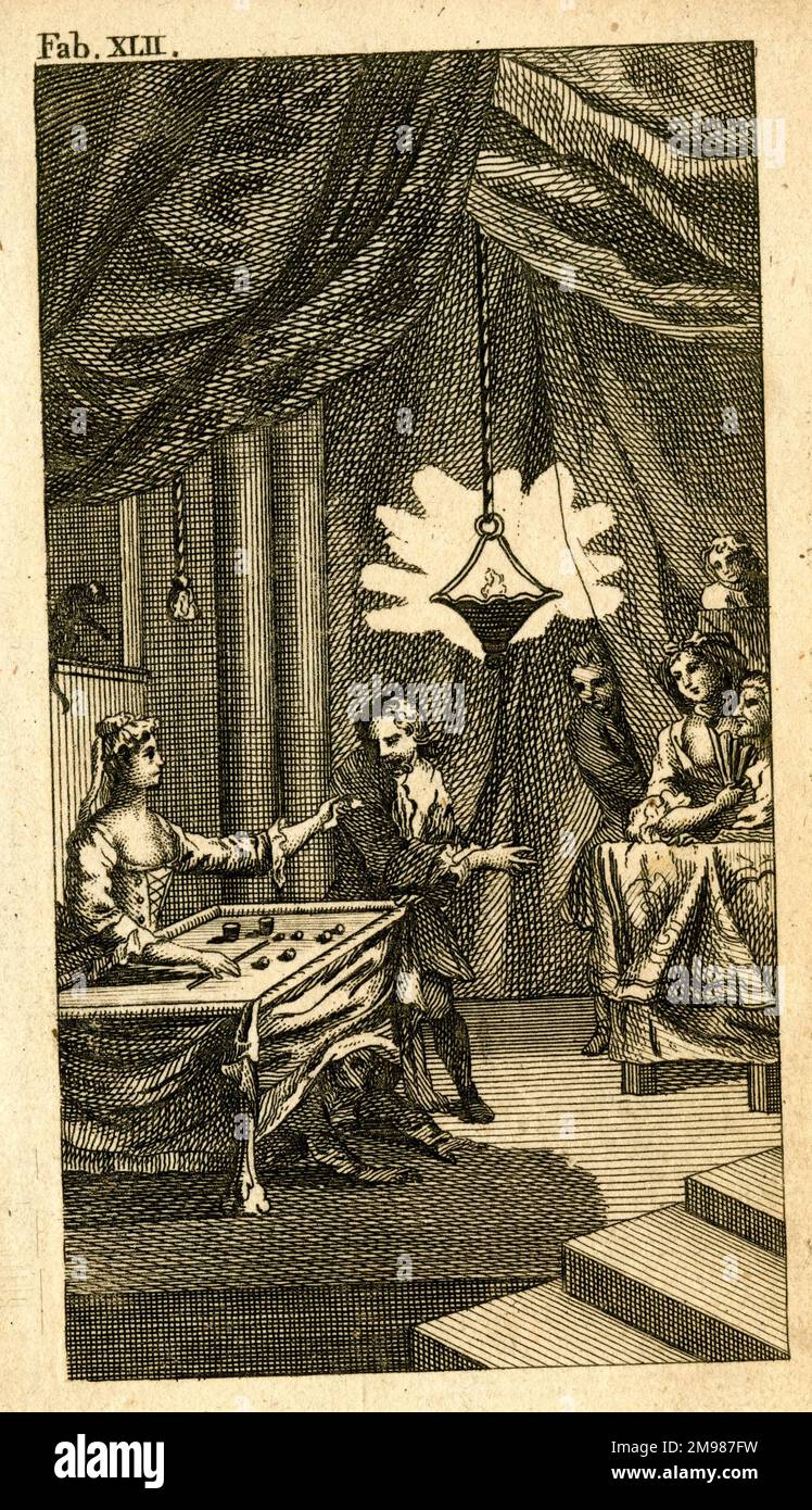 Spieltisch in einem Club, mit einigen möglichen Betrügereien. Stockfoto