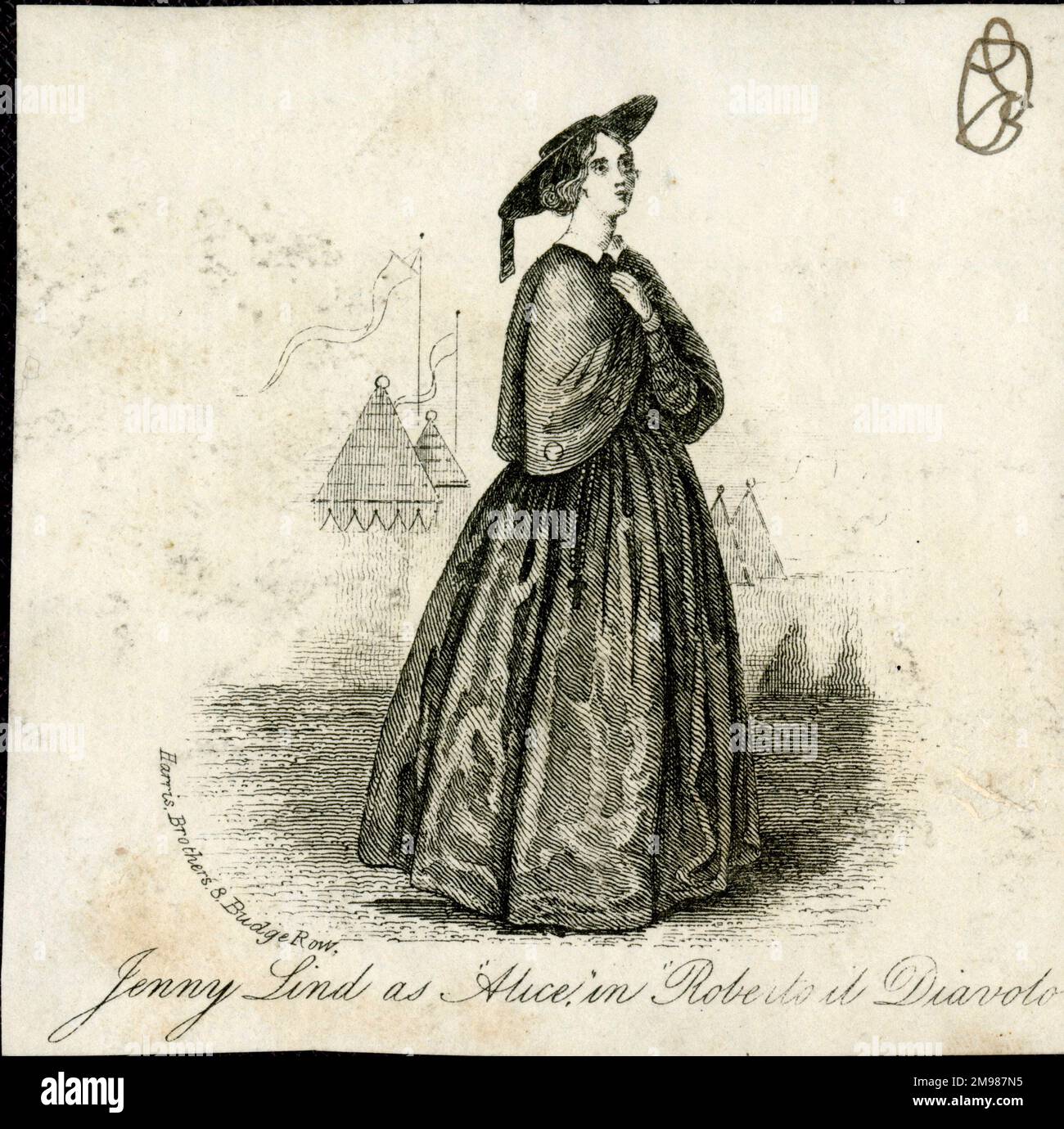 Jenny Lind (1820-1887), schwedischer Opernsopran, in der Rolle von Alice in Roberto il Diavolo (Robert le Diable, Robert the Devil) von Meyerbeer. Stockfoto