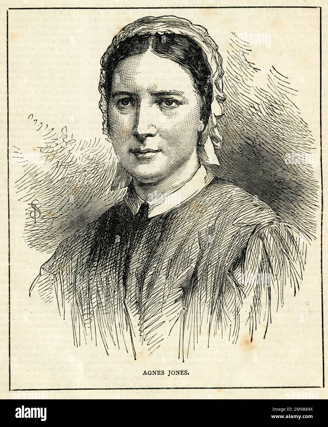 Agnes Elizabeth Jones (1832-1868), Krankenschwester, und die erste geschulte Krankenpflegeschulte des Arbeitskrankenhauses in Liverpool. Sie war überarbeitet und starb an Typhusfieber. Stockfoto