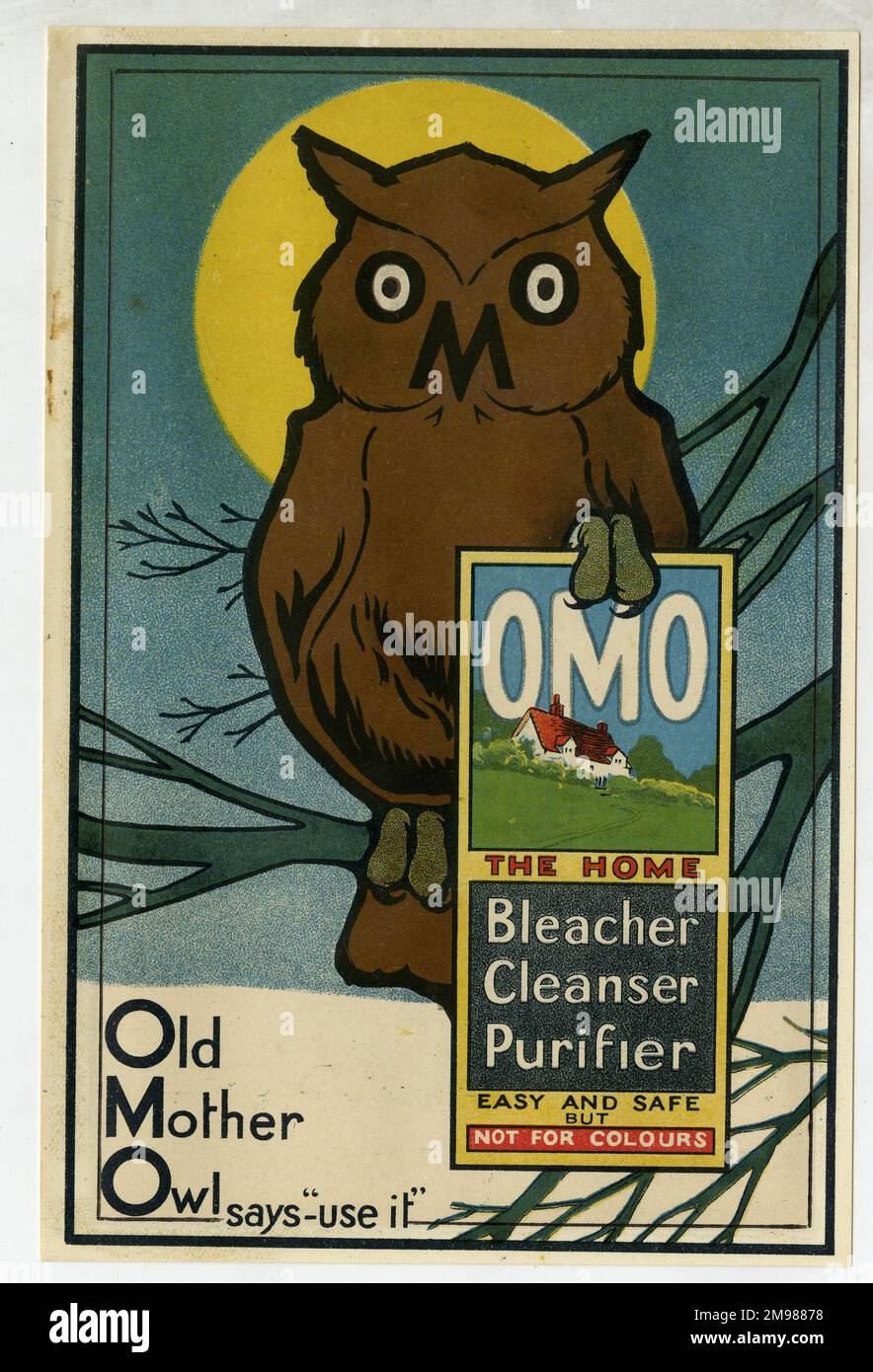 Omo Seife Werbebeilage -- Alte Mutter Eule. Stockfoto