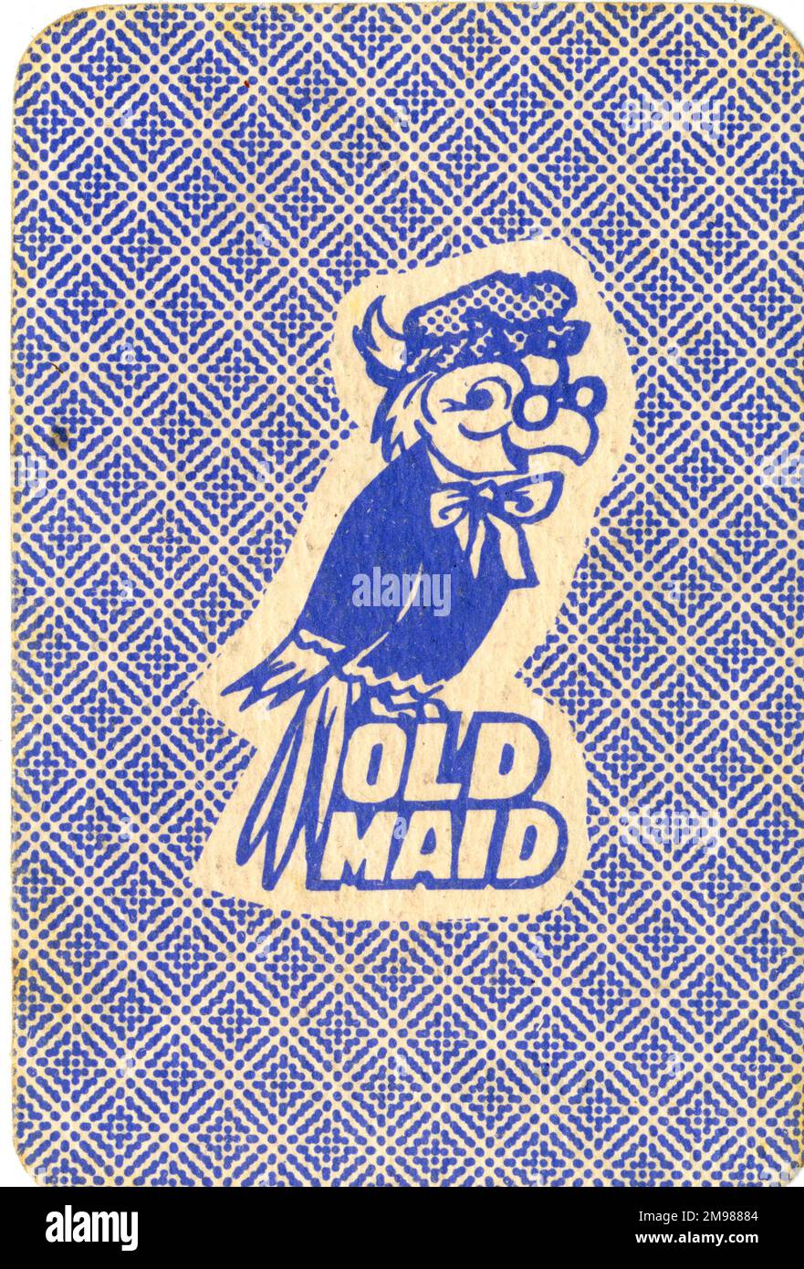 Altes Maid-Kartenspiel - Kartendesign. Stockfoto