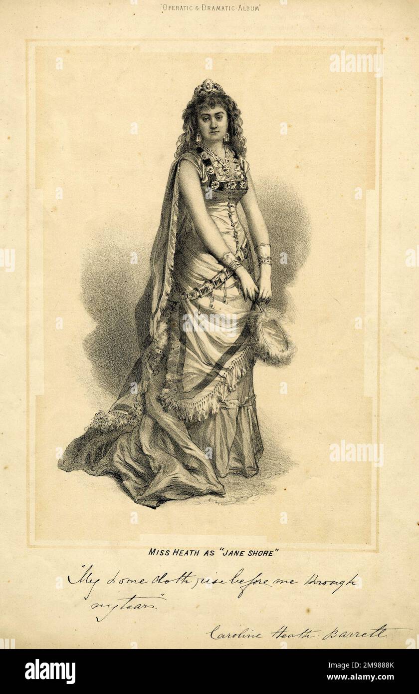 Miss Heath (1835-1887), Schauspielerin, in der Rolle von Jane Shore (Titelrolle eines Stückes von W G Wills). Stockfoto