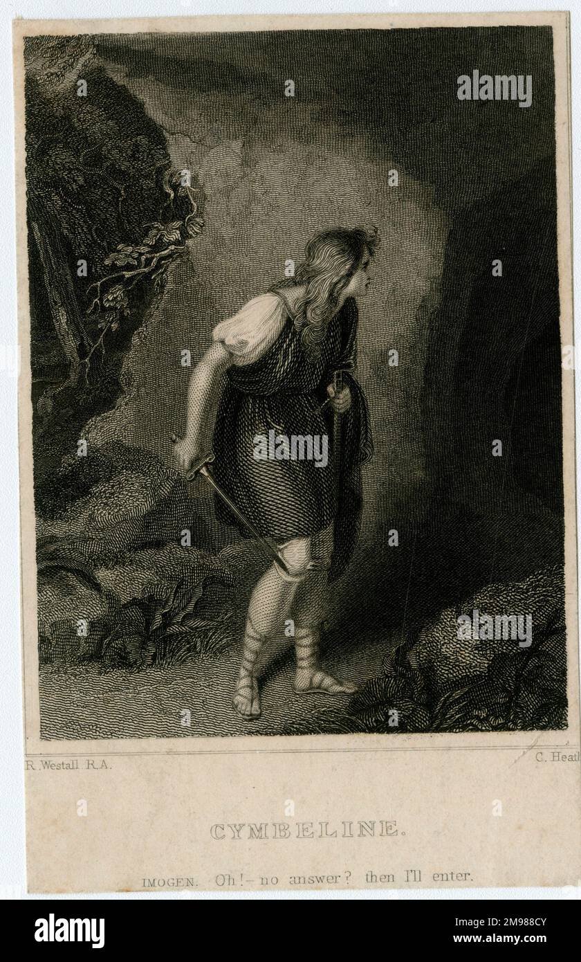 Shakespeare - Cymbeline - Imogen: - Keine Antwort? Dann komme ich rein. Stockfoto