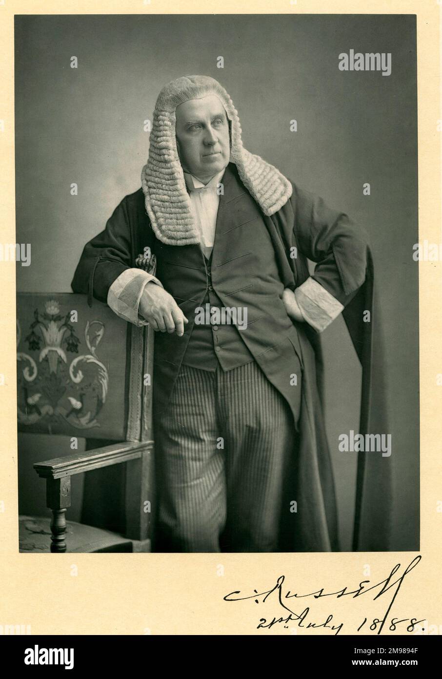 Sir Charles Russell (1832-1900), Baron Russell aus Killowen, irischer Anwalt, Richter, Lord Chief Justice of England. Stockfoto
