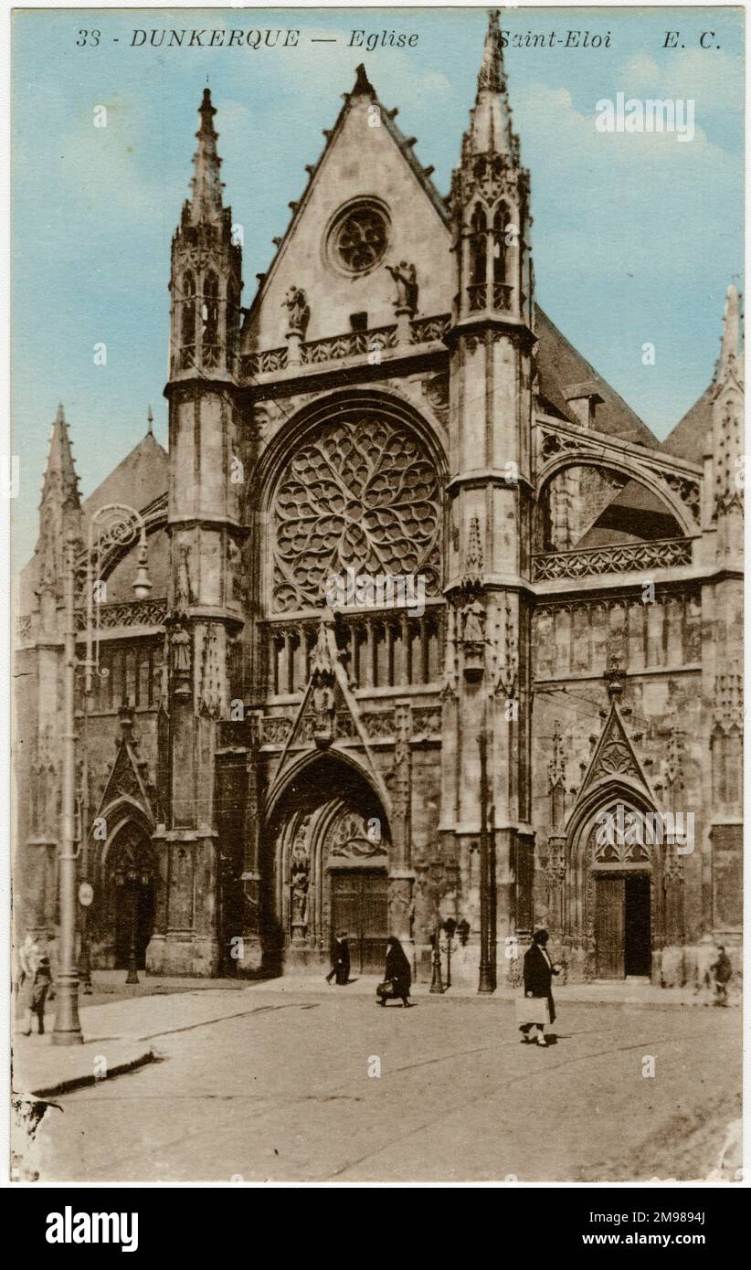 Dünkirchen, Frankreich - Fassade der Kirche Saint Eloi. Stockfoto