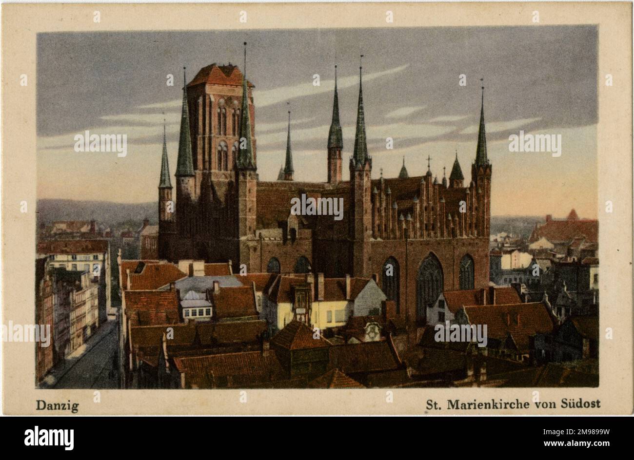 Danzig, Deutschland (jetzt Danzig, Polen) - Marienkirche. Stockfoto