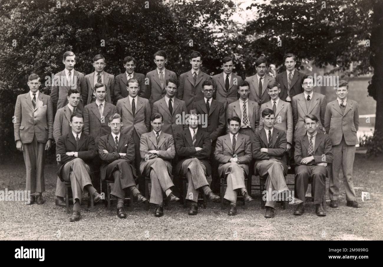 Gruppenfoto, Schüler einer Schule (möglicherweise Bootham in York). Stockfoto