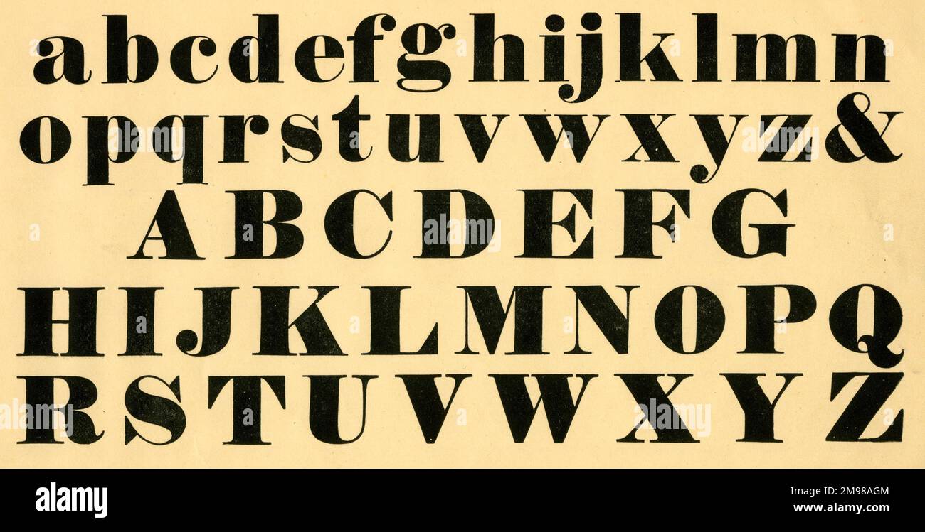 Lateinisches Alphabet, Groß- und Kleinbuchstaben A-z. Stockfoto